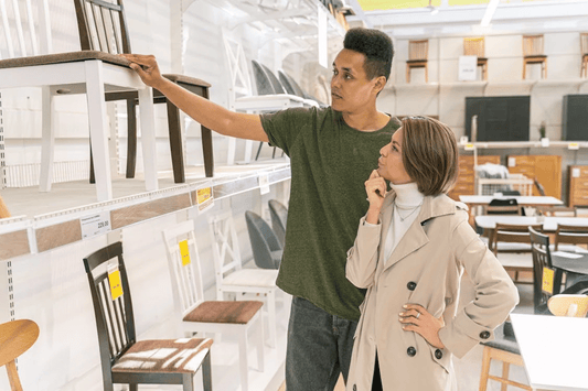 Couple furniture shopping