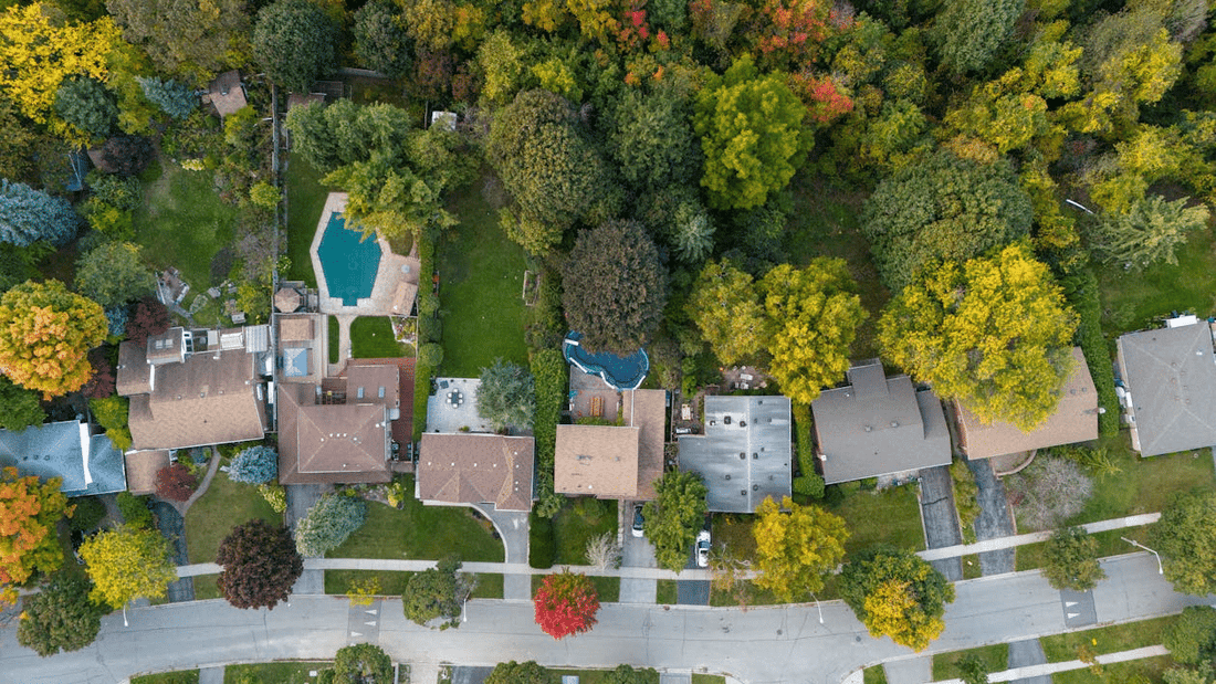 top view of toronto neighborhood