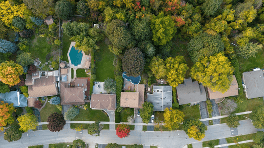 top view of toronto neighborhood