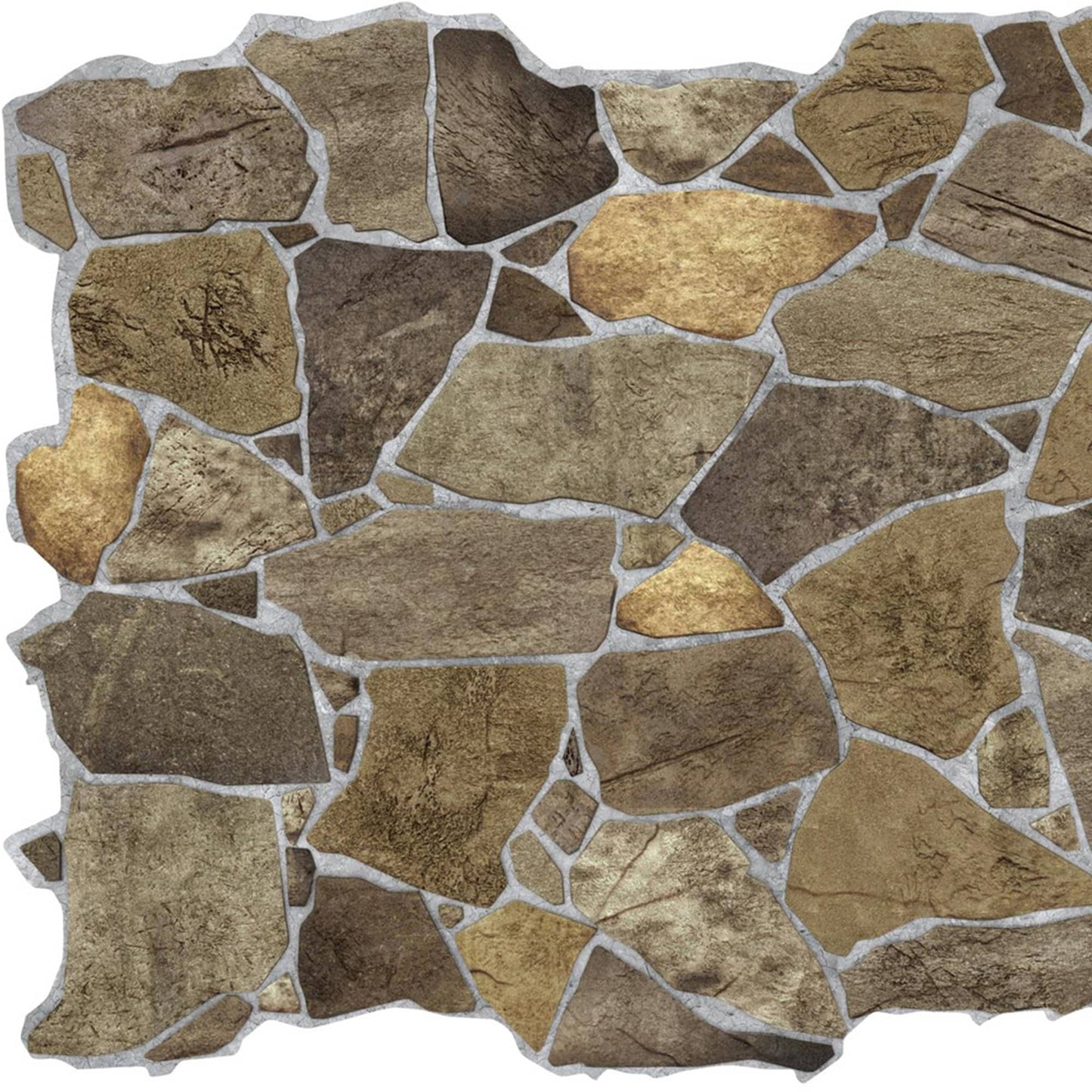 Brown Faux Stone PVC 3D Wall Panel, 3.2 ft X 2.1 ft (98cm X 63cm), Interior Design Wall Paneling Decor, Total Coverage 6.7 sq. ft. (0.6 sq. m) each