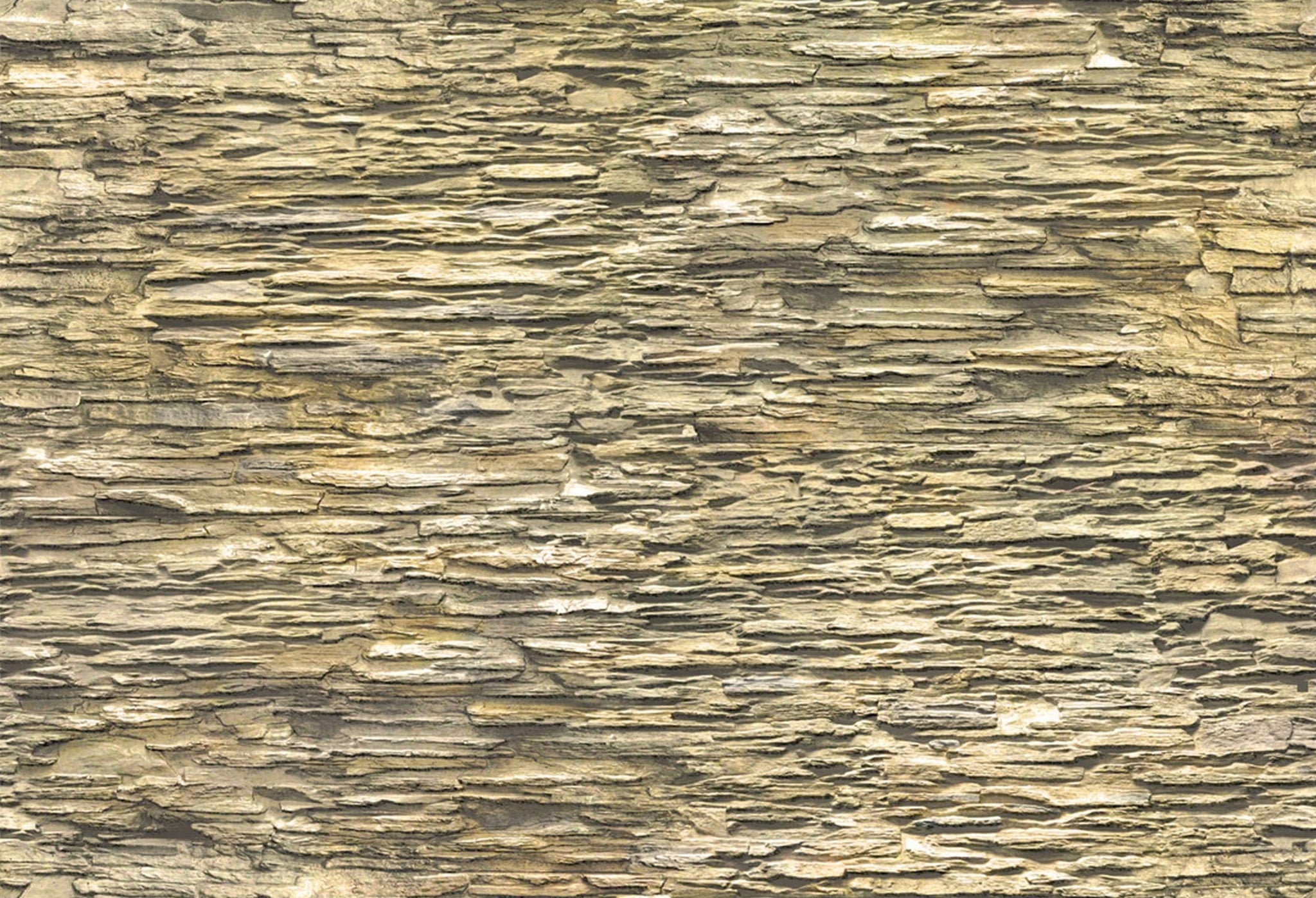 Beige Faux Slate PVC 3D Wall Panel, 3.1 ft X 2.1 ft (95cm X 65cm), Interior Design Wall Paneling Decor, 6.6 sq. ft. (0.61 sq. m) each - Single