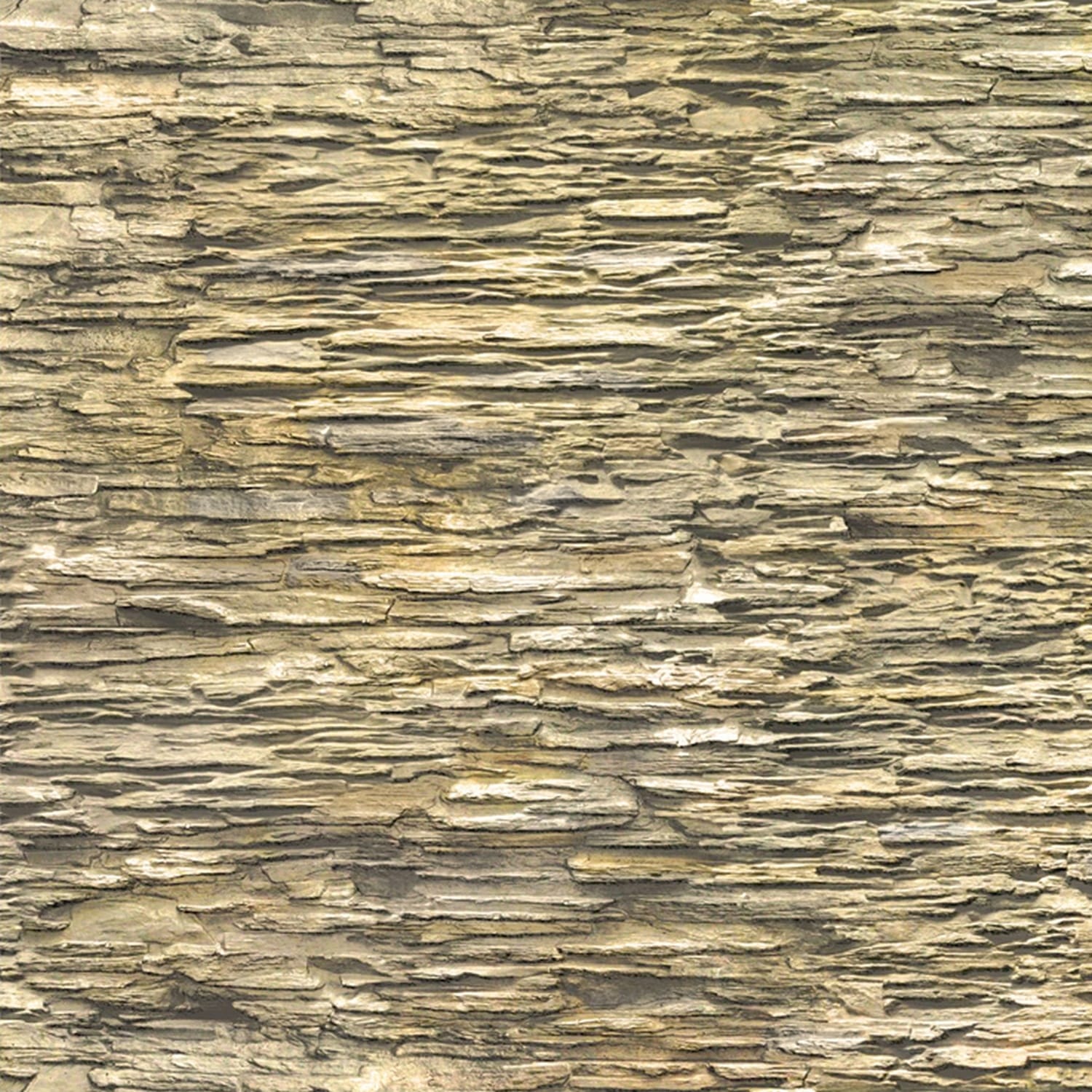 Beige Faux Slate PVC 3D Wall Panel, 3.1 ft X 2.1 ft (95cm X 65cm), Interior Design Wall Paneling Decor, 6.6 sq. ft. (0.61 sq. m) each - Single