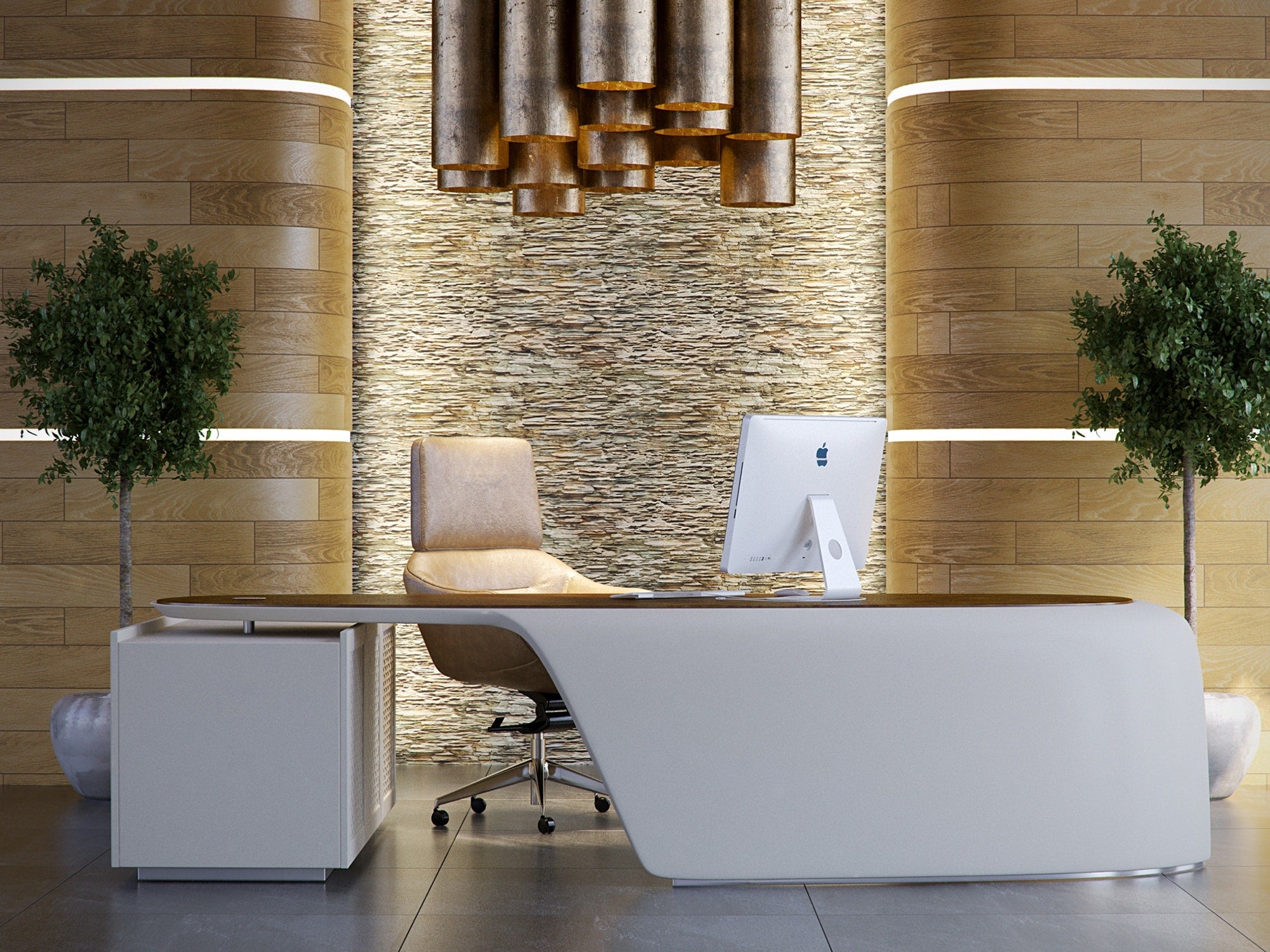 Beige Faux Slate PVC 3D Wall Panel, 3.1 ft X 2.1 ft (95cm X 65cm), Interior Design Wall Paneling Decor, 6.6 sq. ft. (0.61 sq. m) each - Single