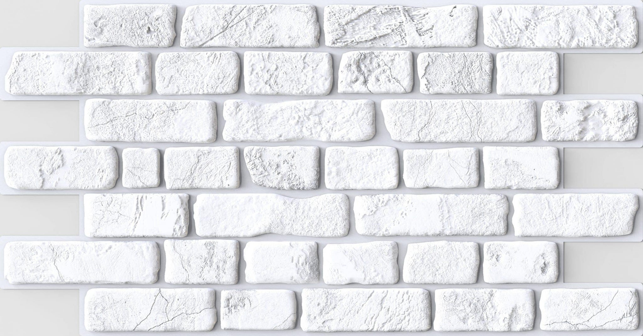 White Faux Bricks PVC 3D Wall Panel, 3.1 ft X 1.6 ft (95cm X 50cm), Interior Design Wall Paneling Decor, Total Coverage 5.1 sq. ft. (0.5 sq. m) each