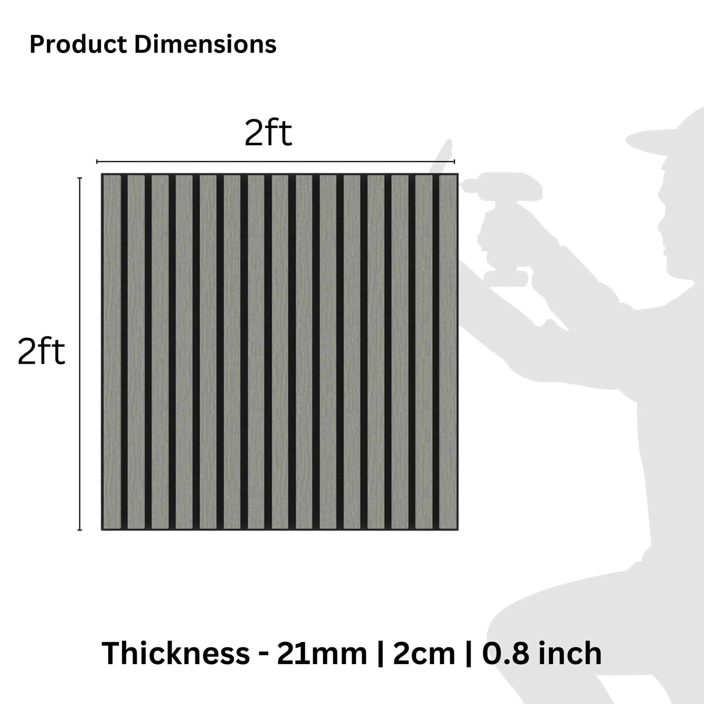 Acoustic panels Wood in Grey