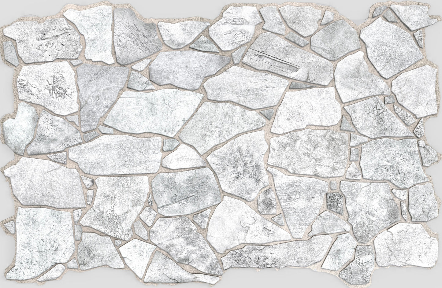 White Grey Faux Stone PVC 3D Wall Panel, 3.2 ft X 2.1 ft (98cm X 63cm), Interior Design Wall Paneling Decor, 6.7 sq. ft. (0.62 sq. m) each
