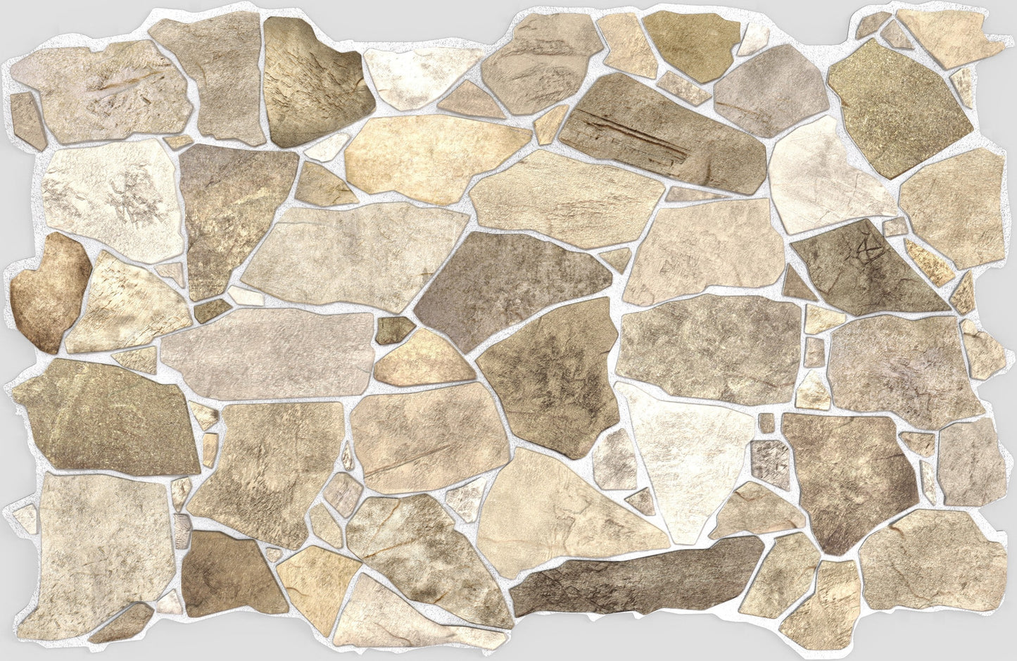 Brown Beige Faux Stone PVC 3D Wall Panel, 3.2 ft X 2.1 ft (98cm X 63cm), Interior Design Wall Paneling Decor, 6.7 sq. ft. (0.62 sq. m) each