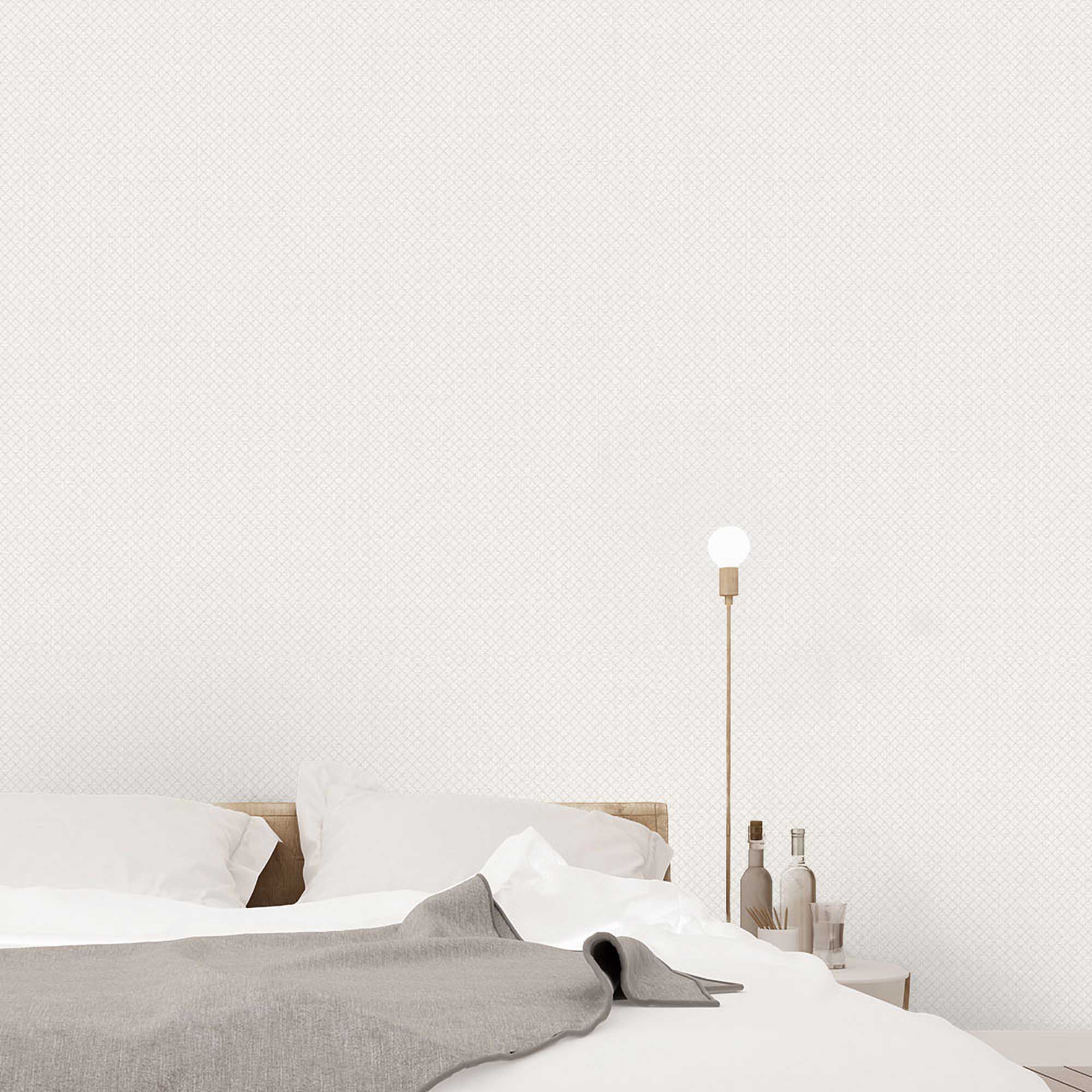 Textured Wallpaper Rhombus|Geometric|Distressed|Fabric in Tan|Beige