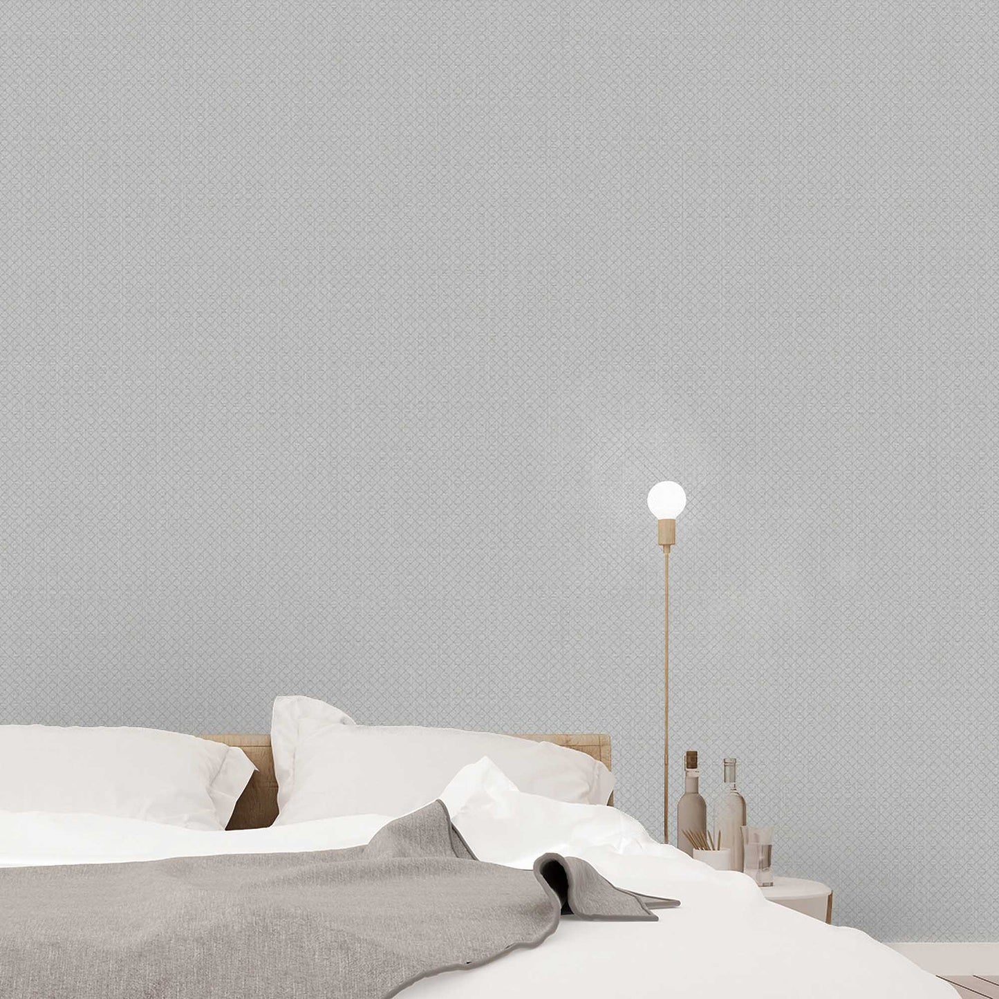 Textured Wallpaper Rhombus|Geometric|Distressed|Fabric in Dark Grey