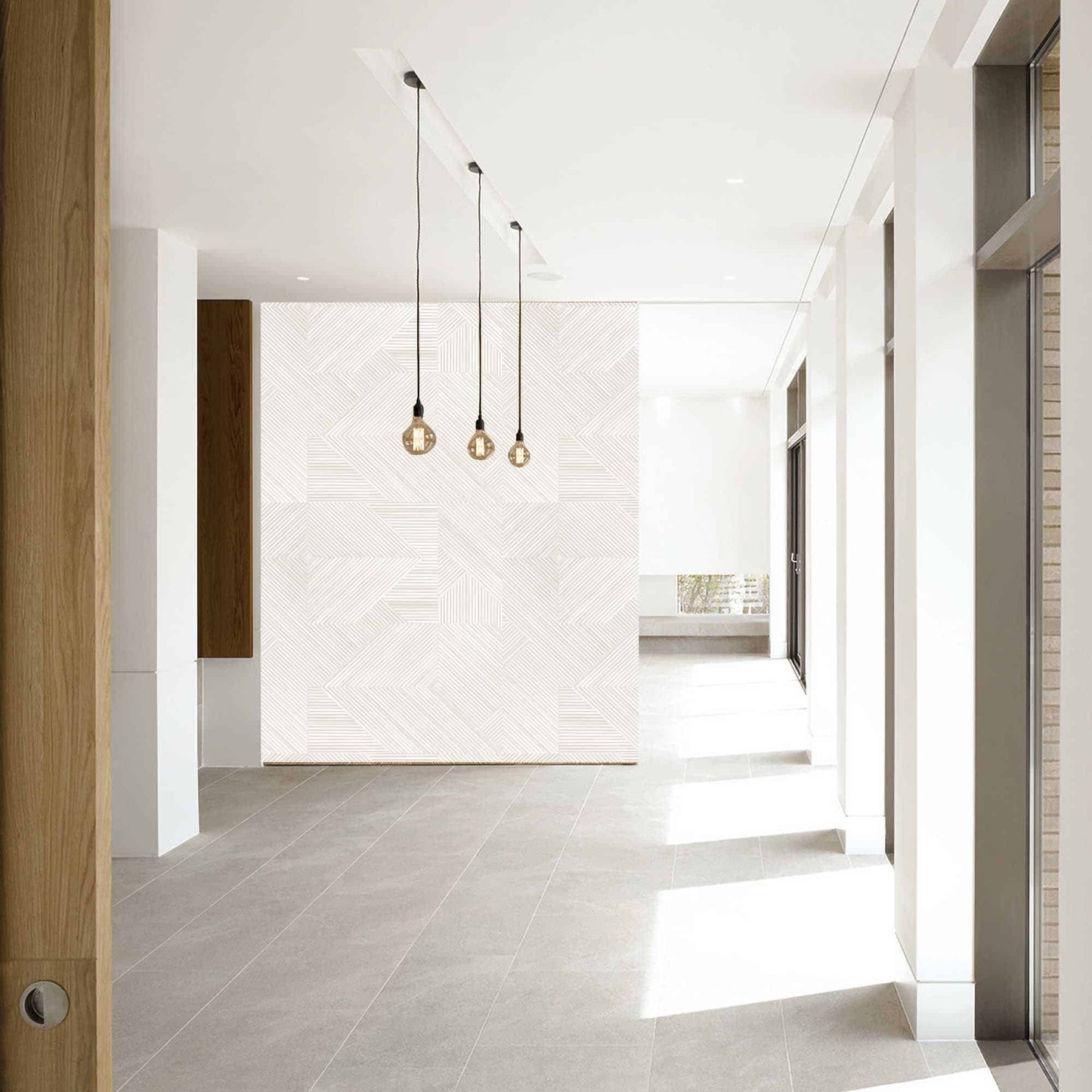 Textured Wallpaper Wood|Geometric in White