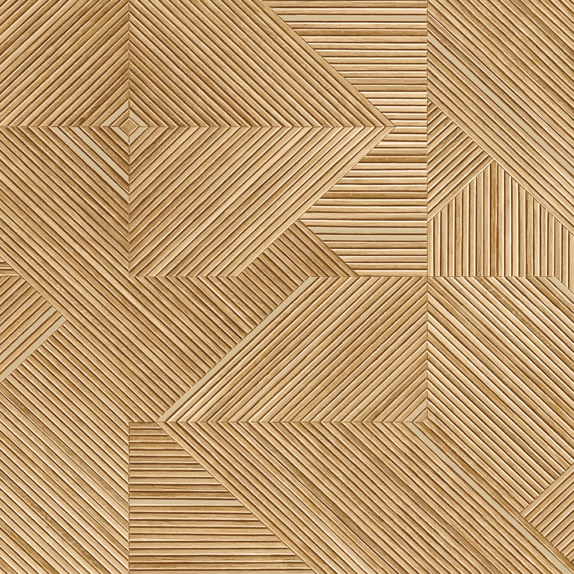 Textured Wallpaper Wood|Geometric in Brown|Yellow