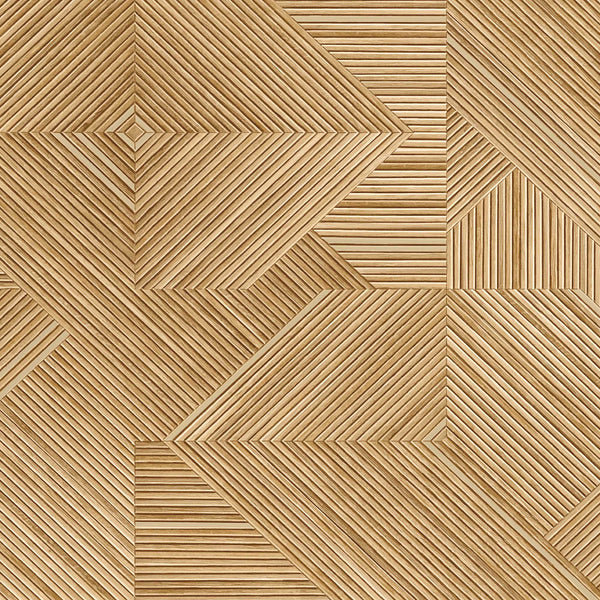 Textured Wallpaper Wood|Geometric in Brown|Yellow
