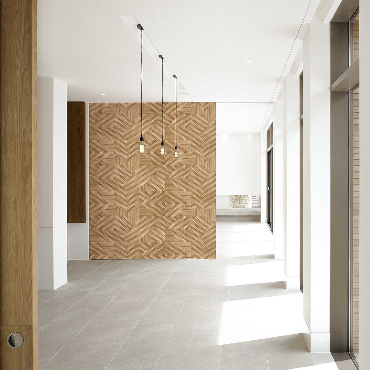 Textured Wallpaper Wood|Geometric in Brown|Yellow