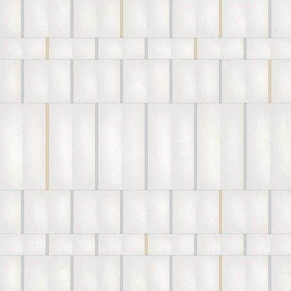 Textured Wallpaper Geometric in Alabaster