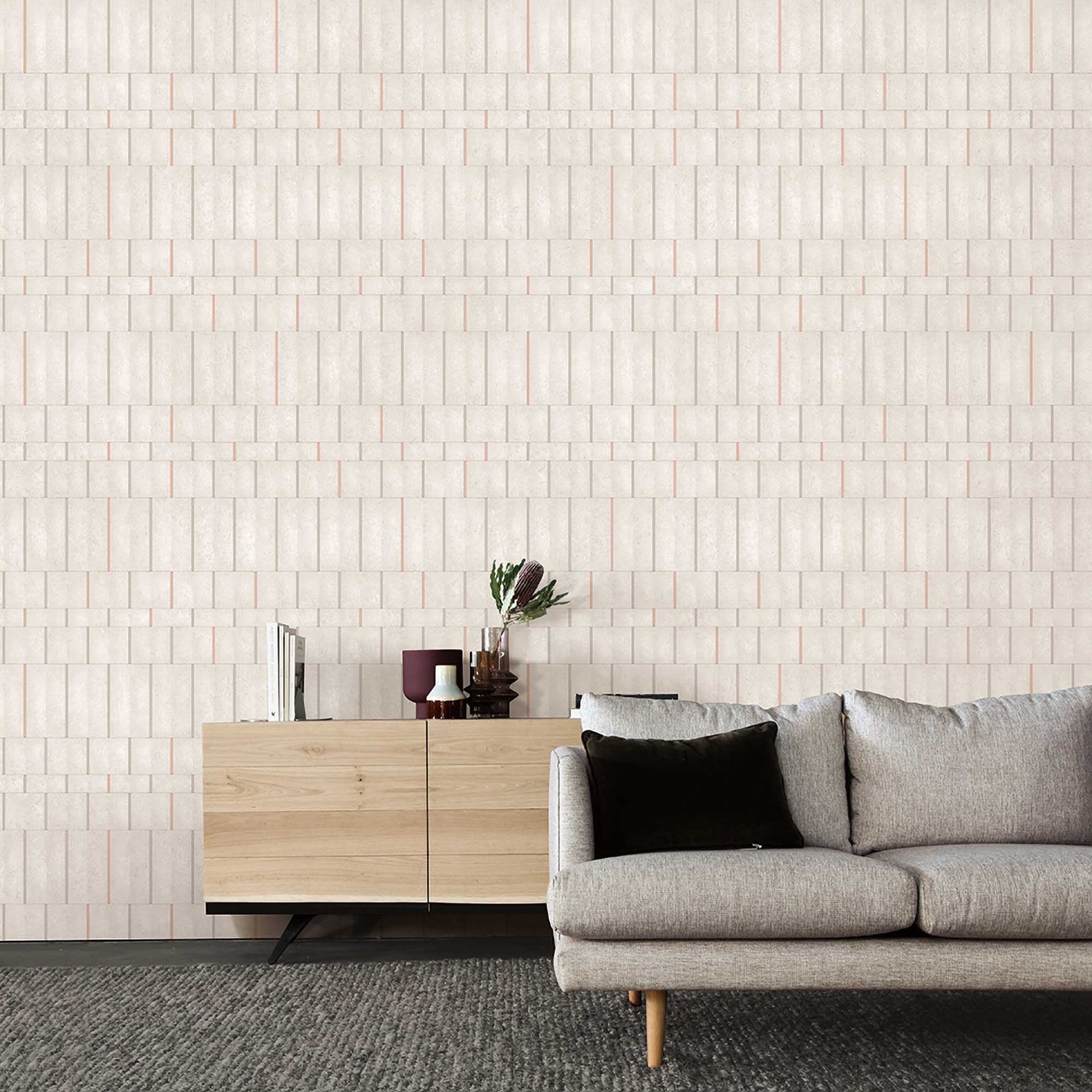 Textured Wallpaper Geometric in Sepia
