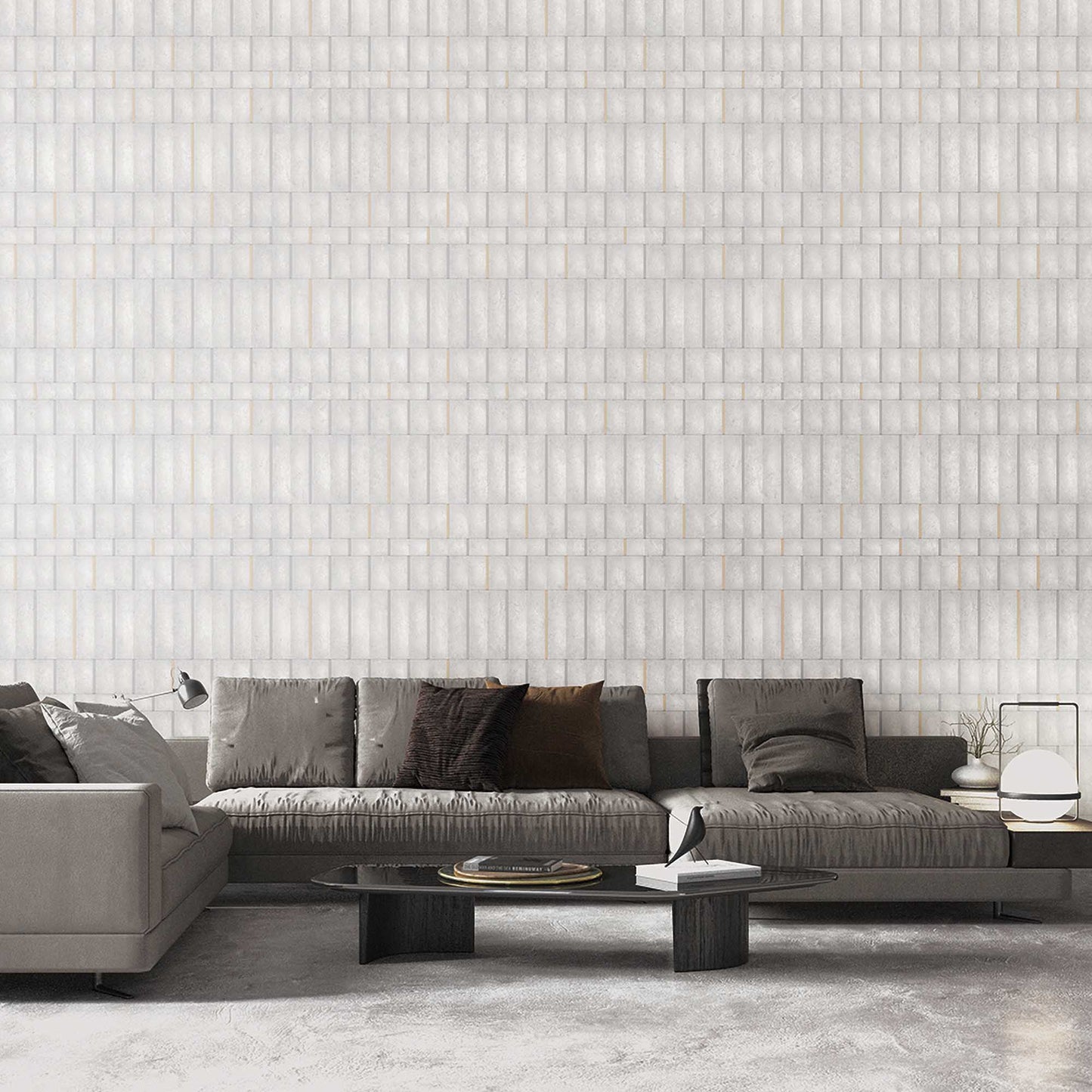 Textured Wallpaper Geometric in Grey