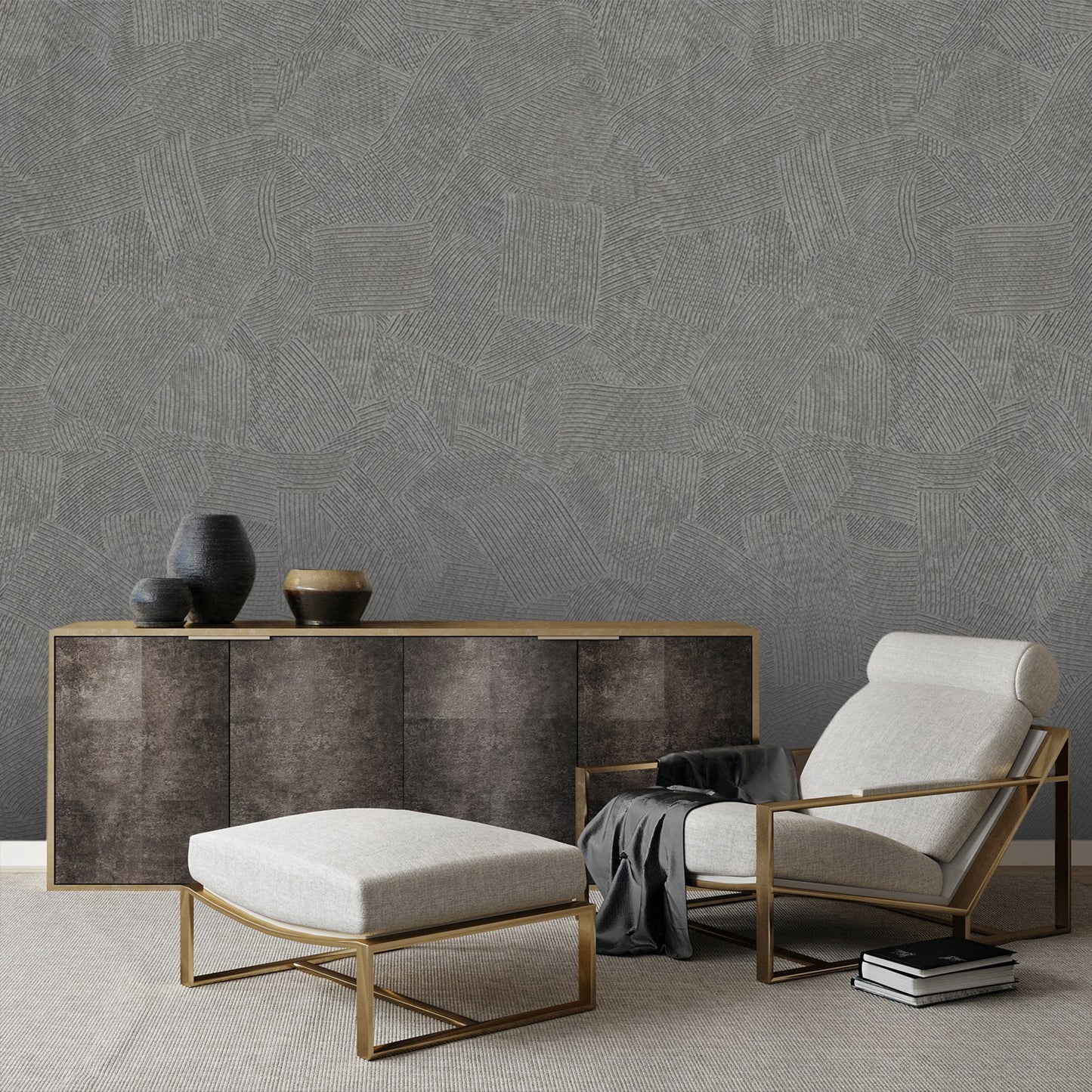 Textured Wallpaper Abstract in Grey