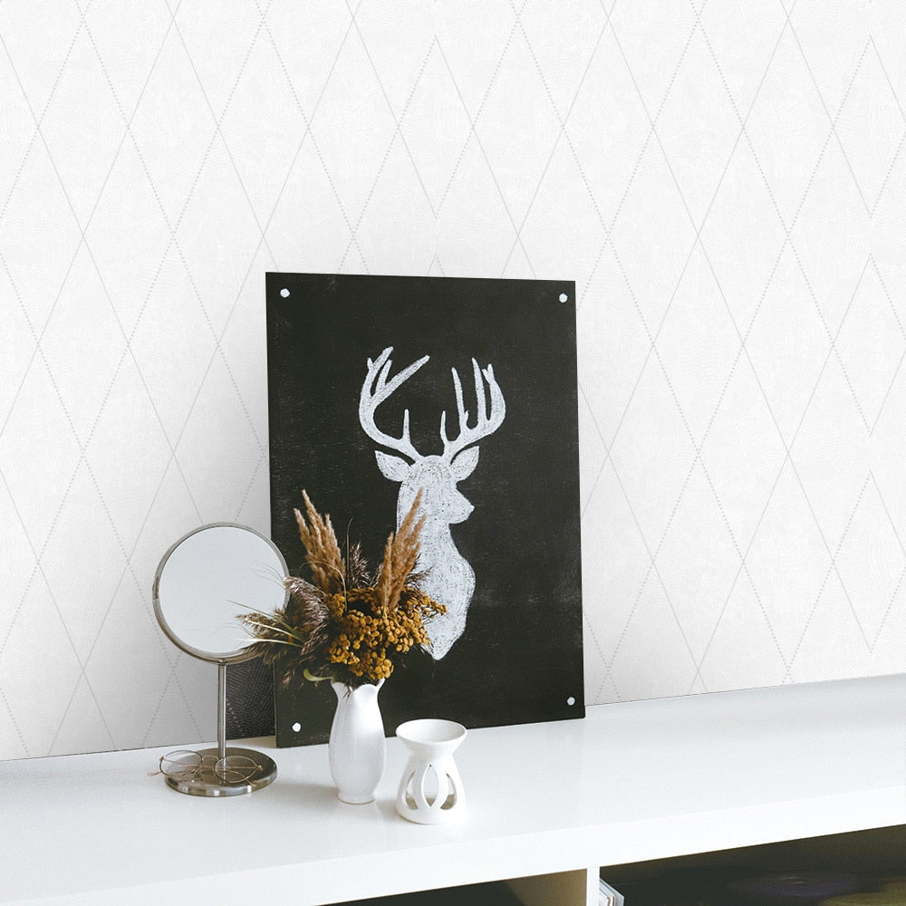 Textured Wallpaper Argyle|Rhombus|Geometric in White