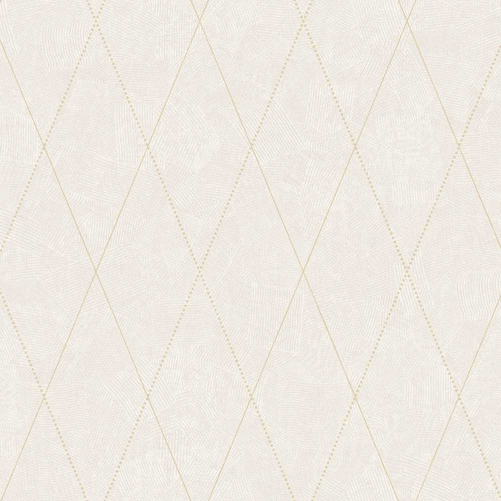 Textured Wallpaper Argyle|Rhombus|Geometric in Ivory