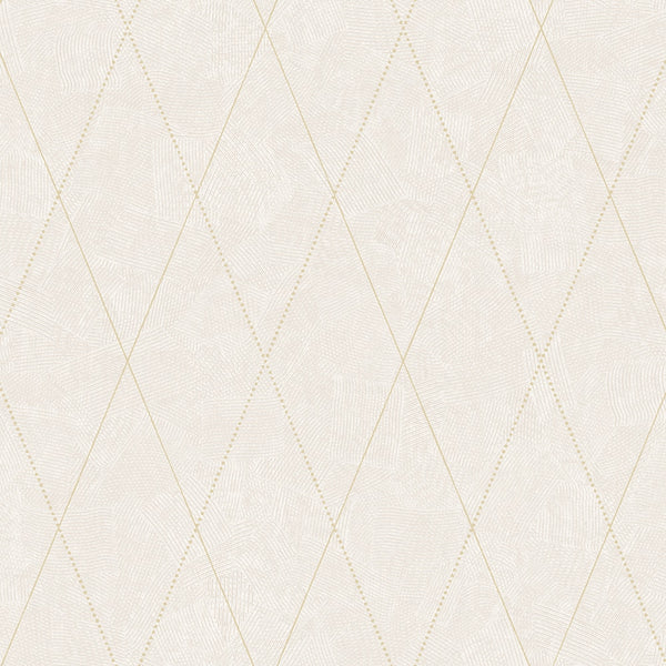 Textured Wallpaper Argyle|Rhombus|Geometric in Ivory