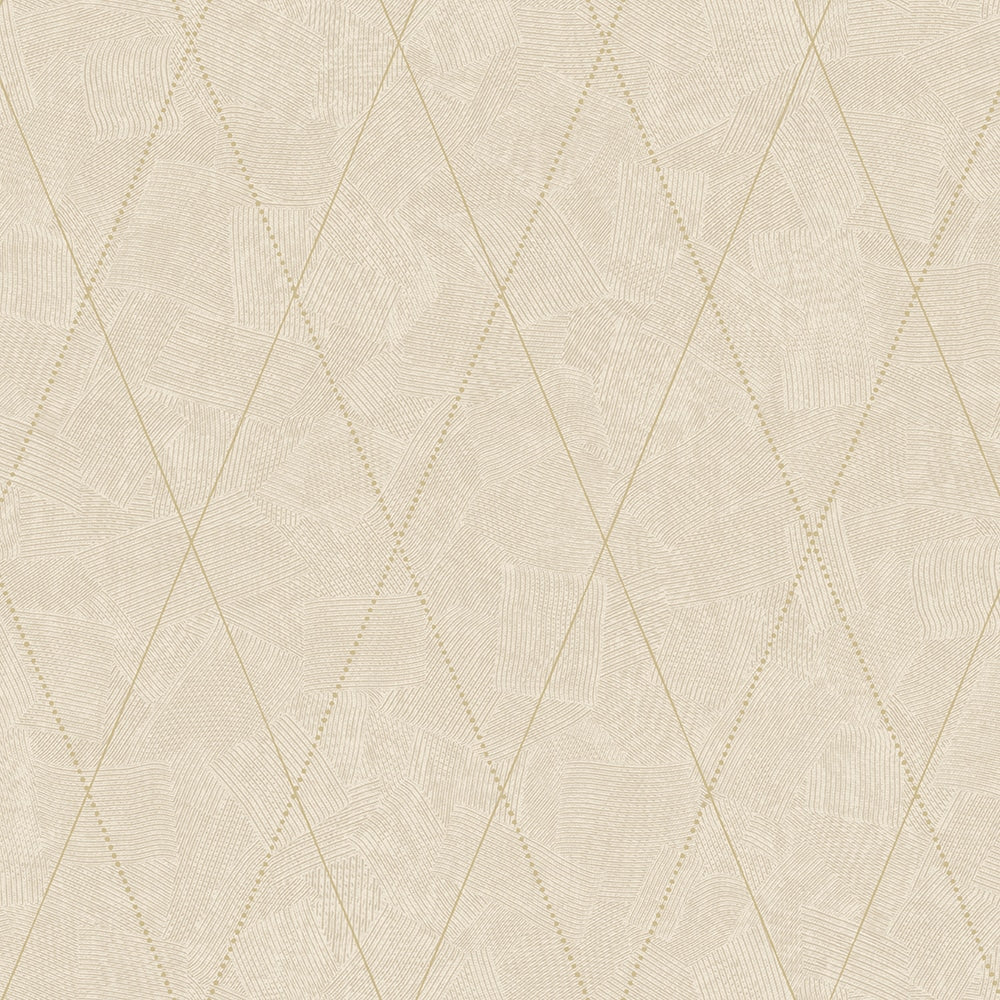 Textured Wallpaper Argyle|Rhombus|Geometric in Beige