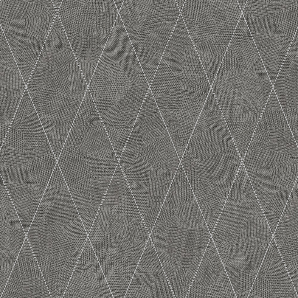 Textured Wallpaper Argyle|Rhombus|Geometric in Grey