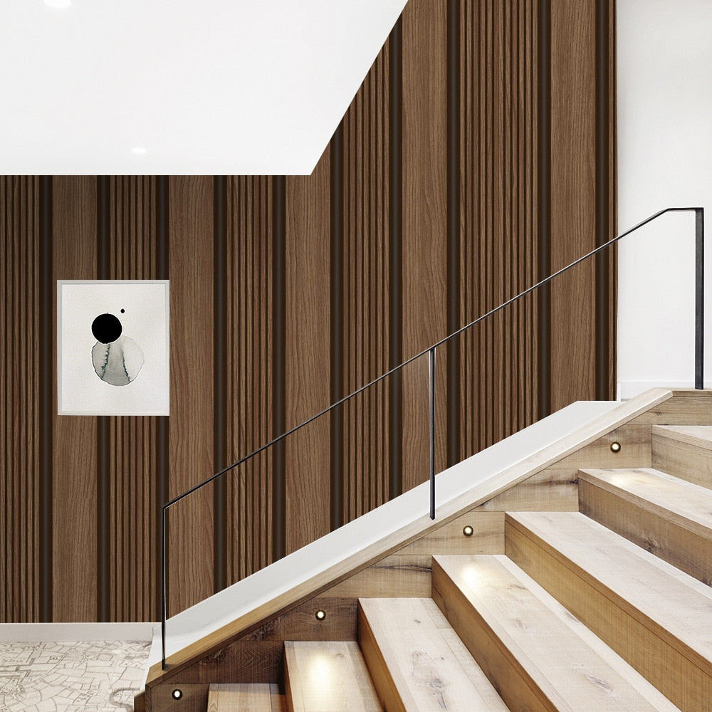 Textured Wallpaper Wood in Brown