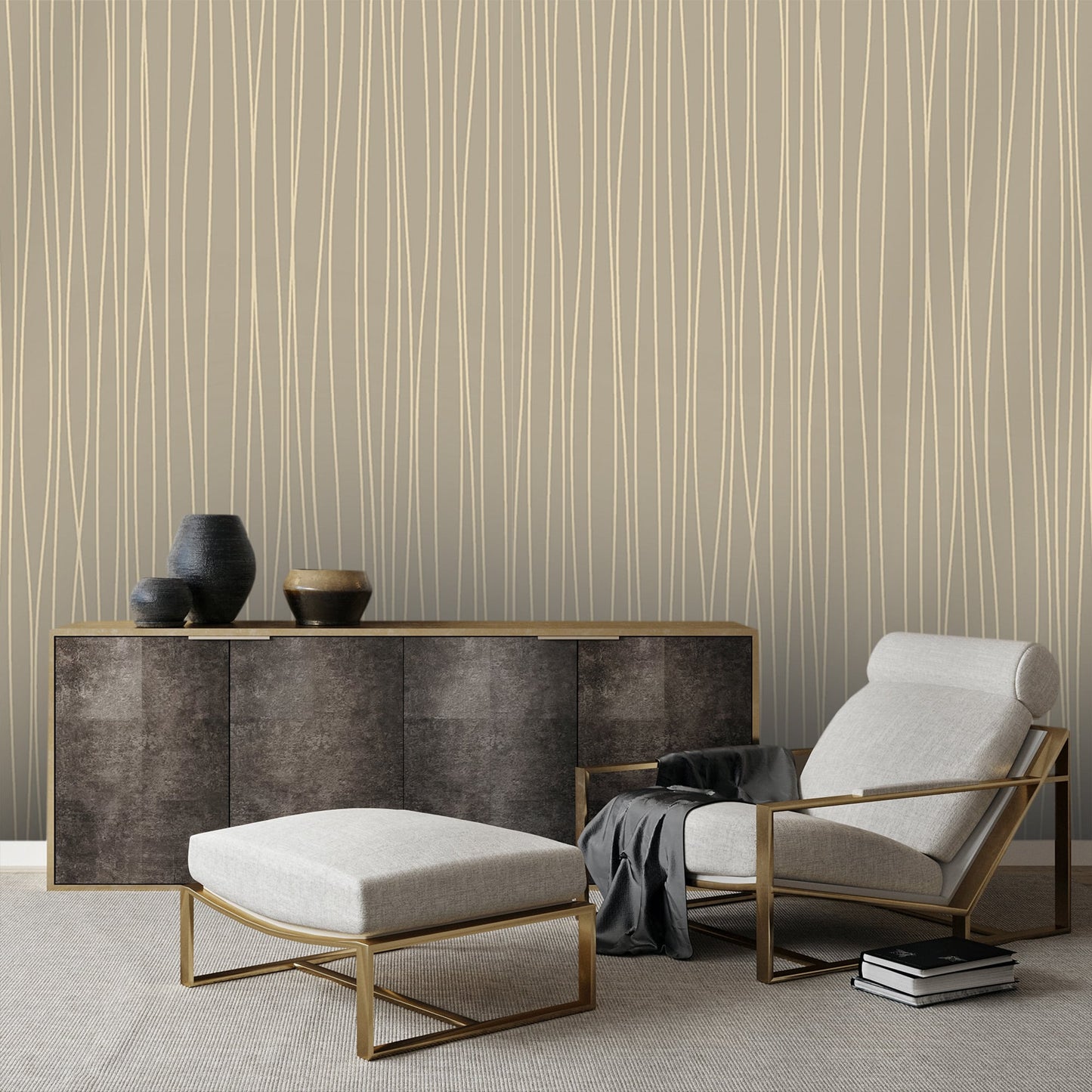Textured Wallpaper Abstract|Fabric in Brown