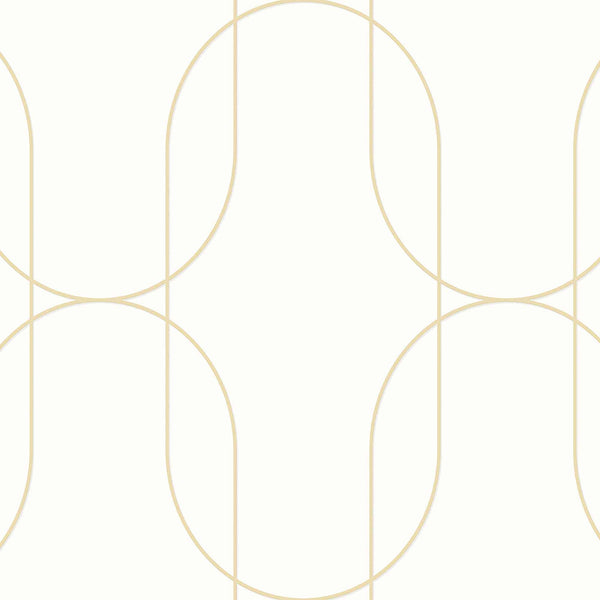 Textured Wallpaper Geometric in White|Gold