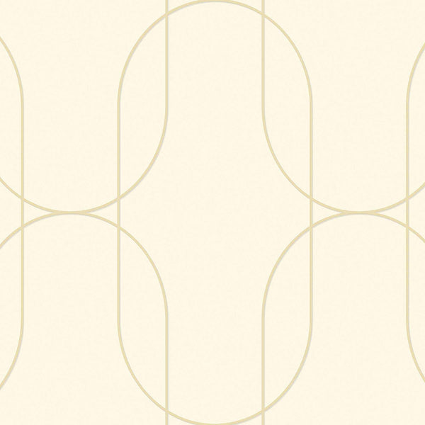 Textured Wallpaper Geometric in Ivory|Gold