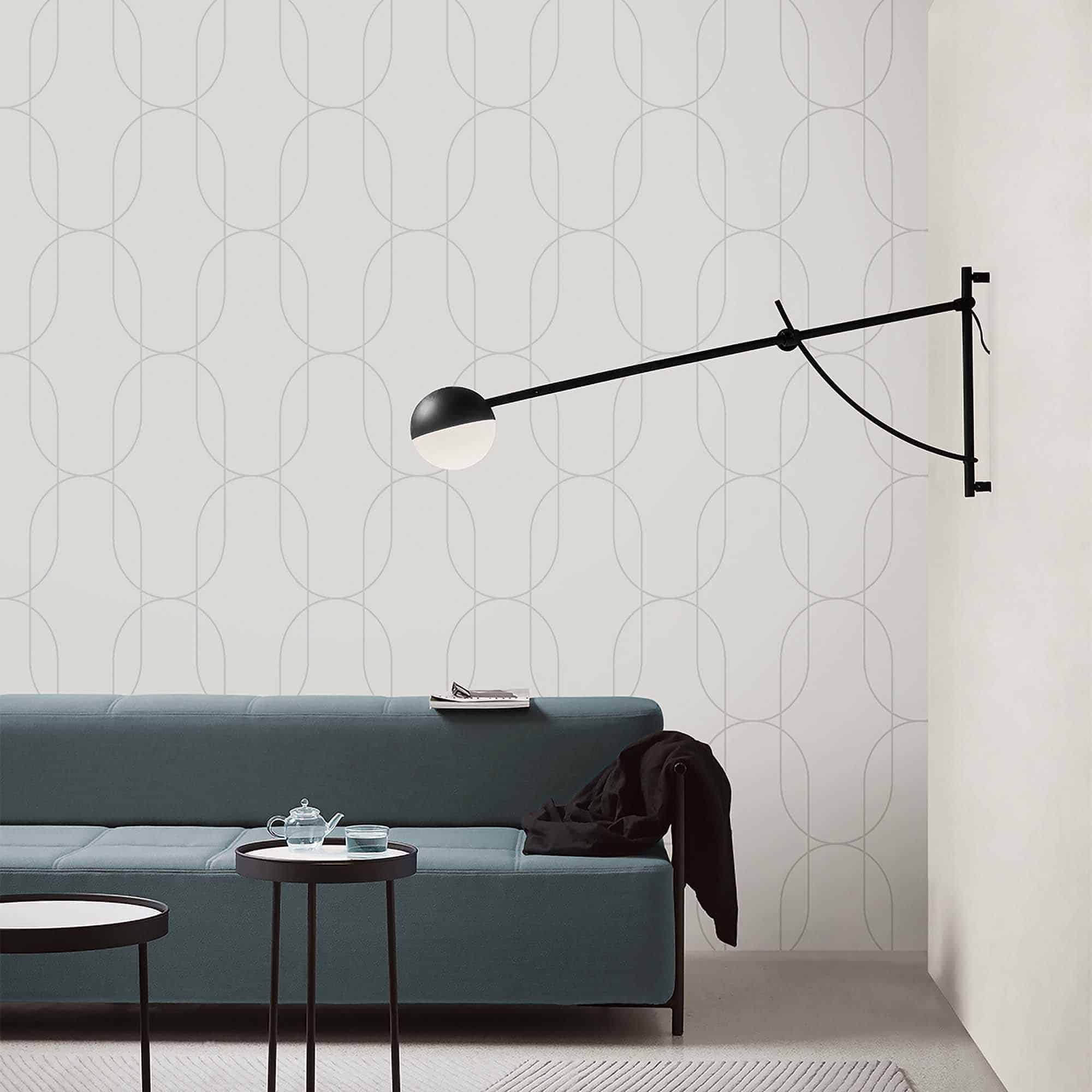 Textured Wallpaper Geometric in Grey|Silver