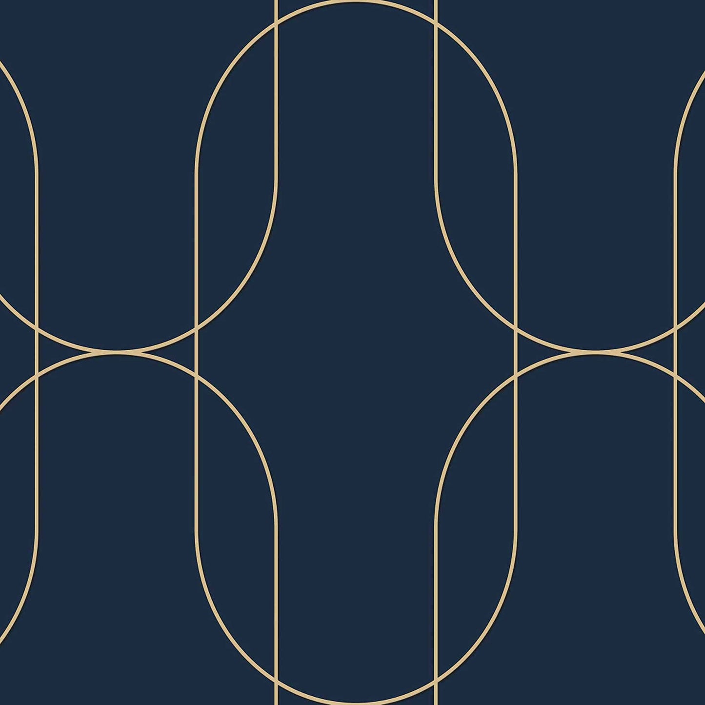 Textured Wallpaper Geometric in Blue|Gold