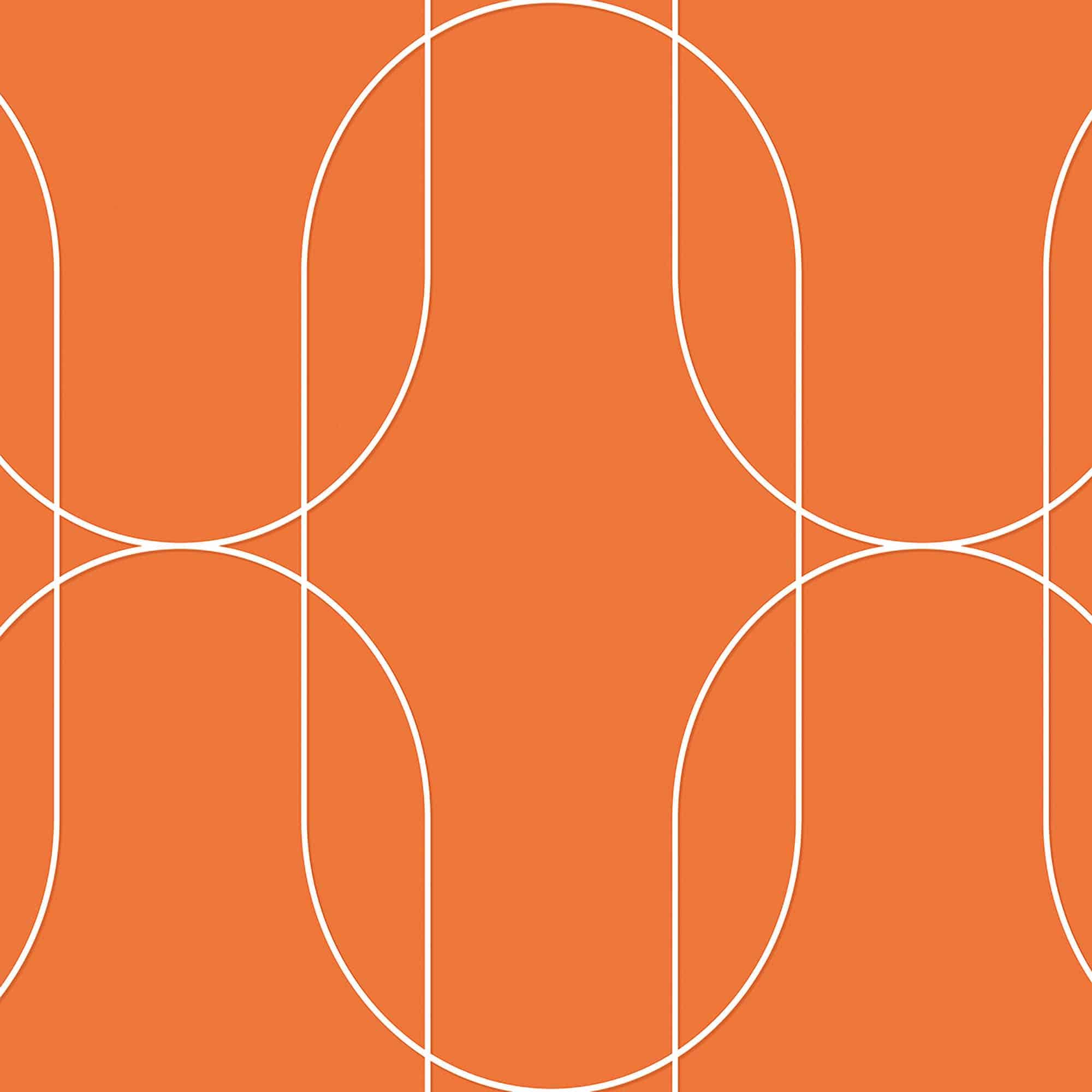 Textured Wallpaper Geometric in Orange|White