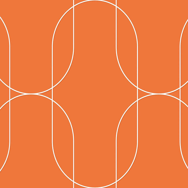 Textured Wallpaper Geometric in Orange|White