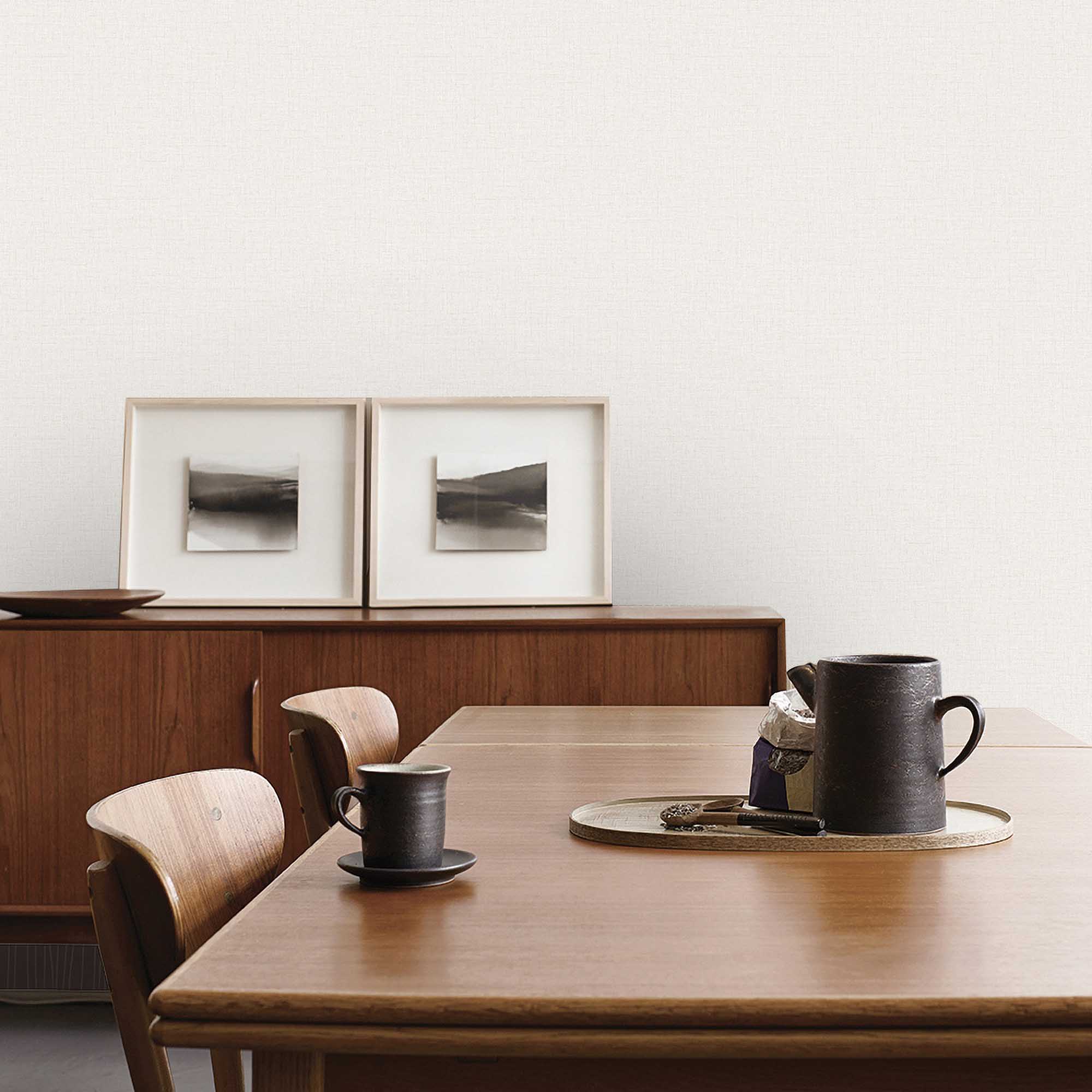 Textured Wallpaper Fabric in Ivory