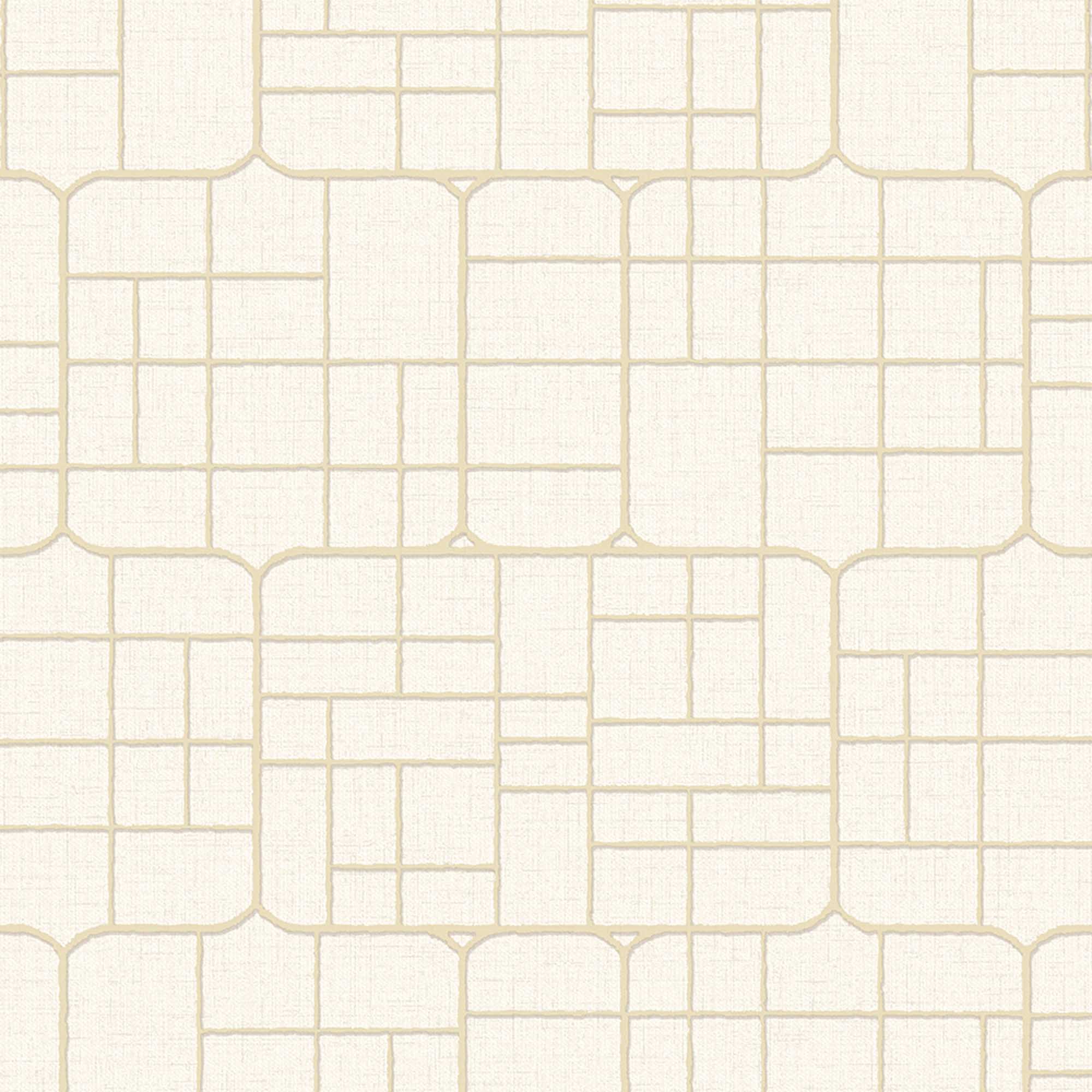 Textured Wallpaper Fabric|Geometric in Ivory