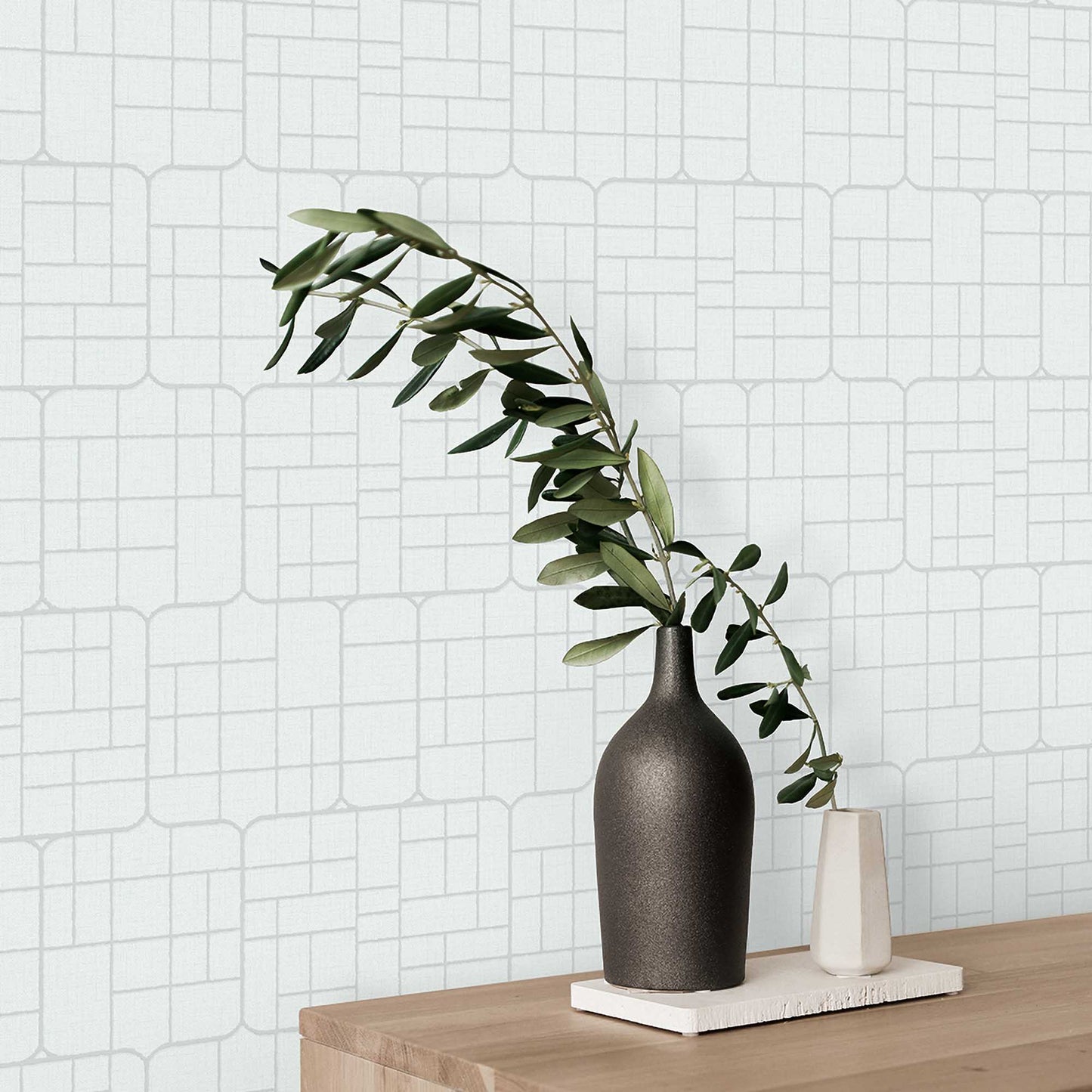 Textured Wallpaper Fabric|Geometric in Mint|Green