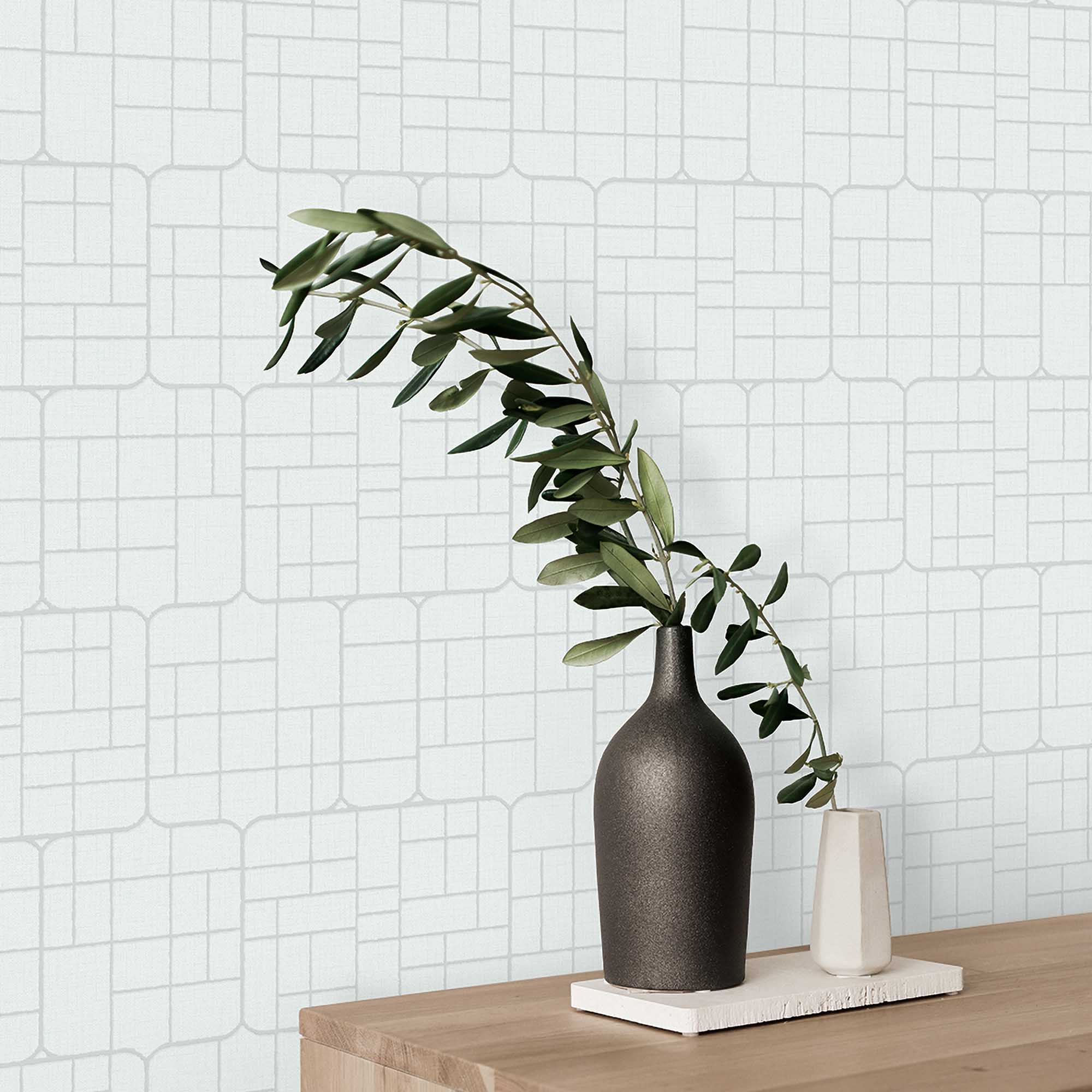 Textured Wallpaper Fabric|Geometric in Mint|Green