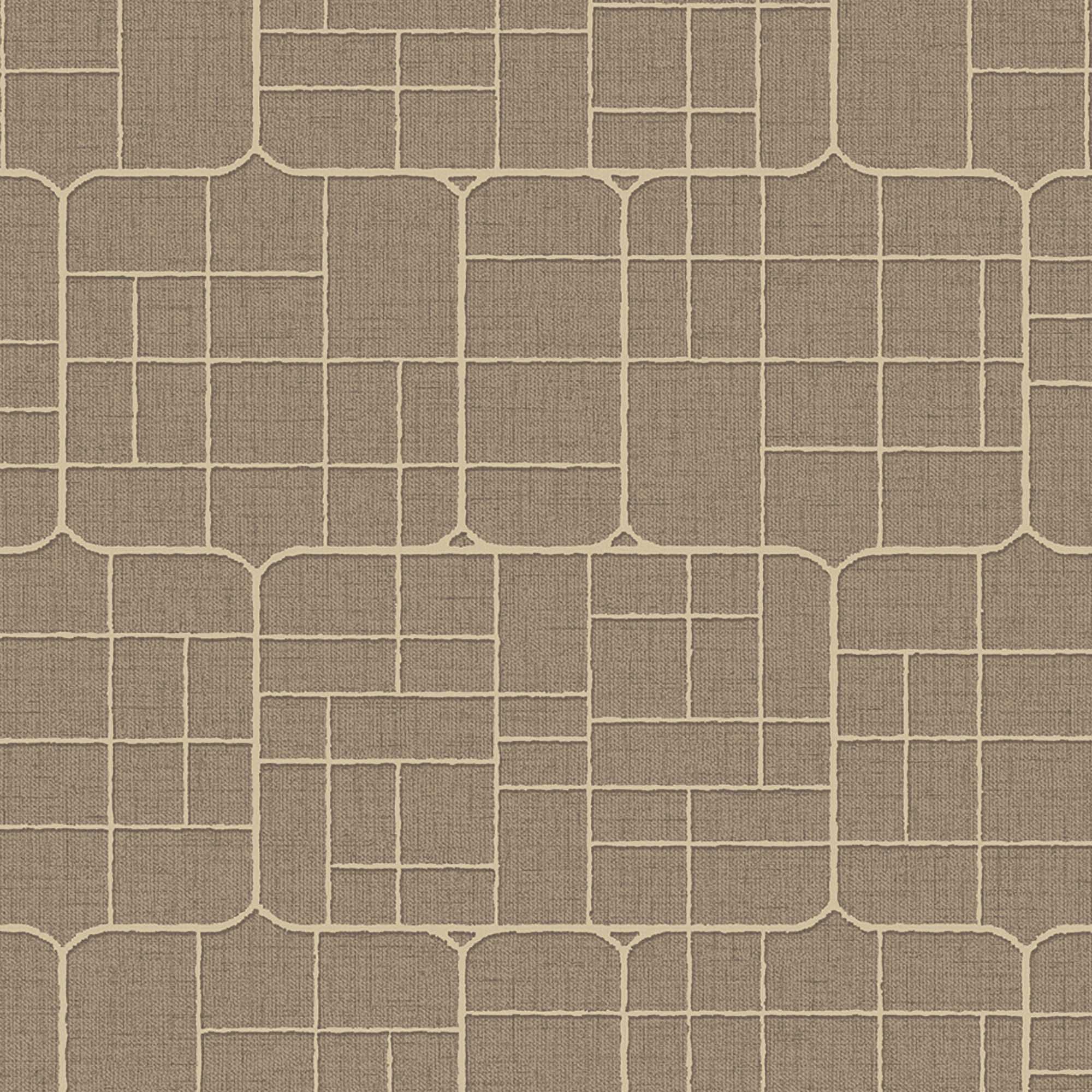 Textured Wallpaper Fabric|Geometric in Brown