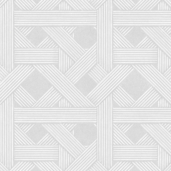 Textured Wallpaper Basketweave in White