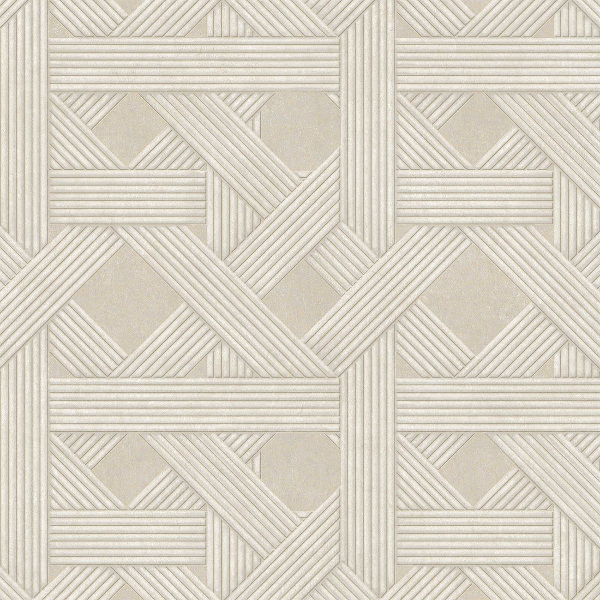 Textured Wallpaper Basketweave in Beige