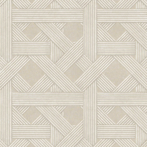 Textured Wallpaper Basketweave in Beige