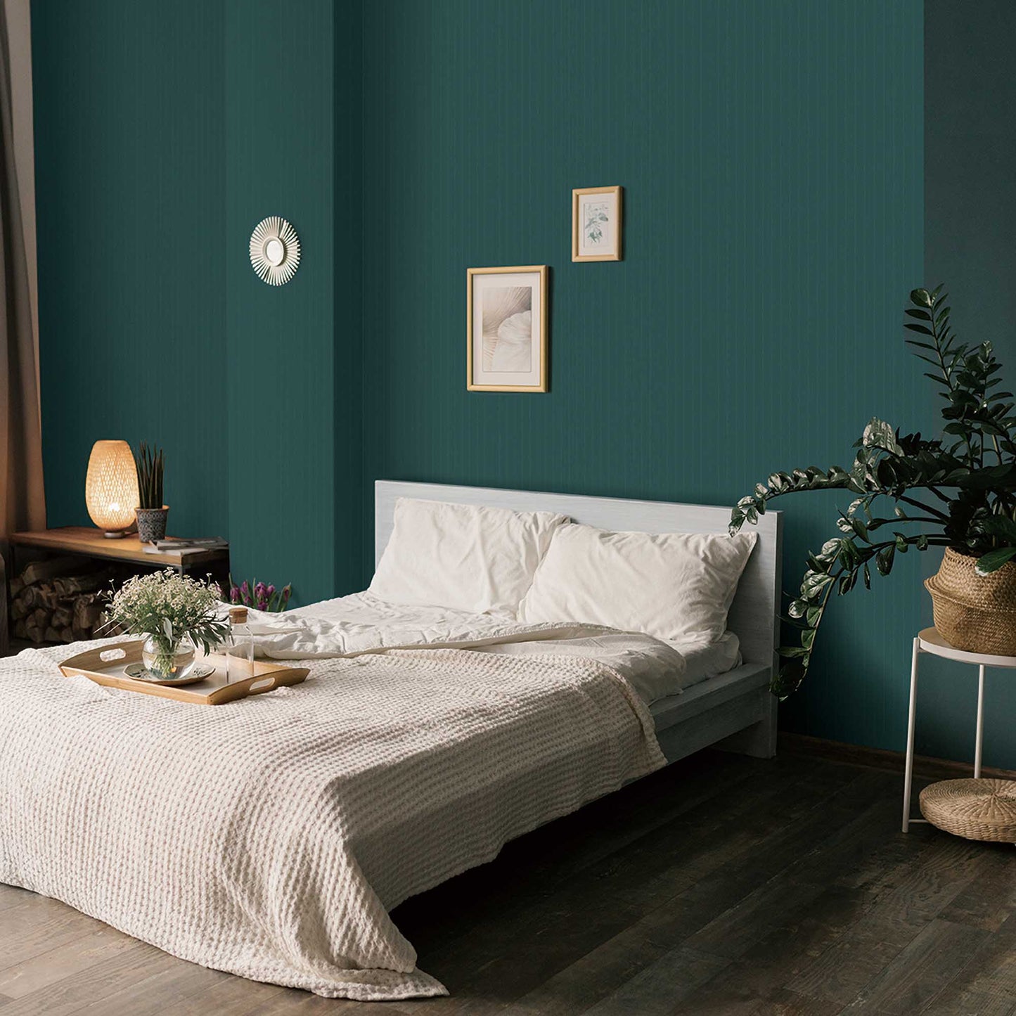 Textured Wallpaper Herringbone|Geometric in Green