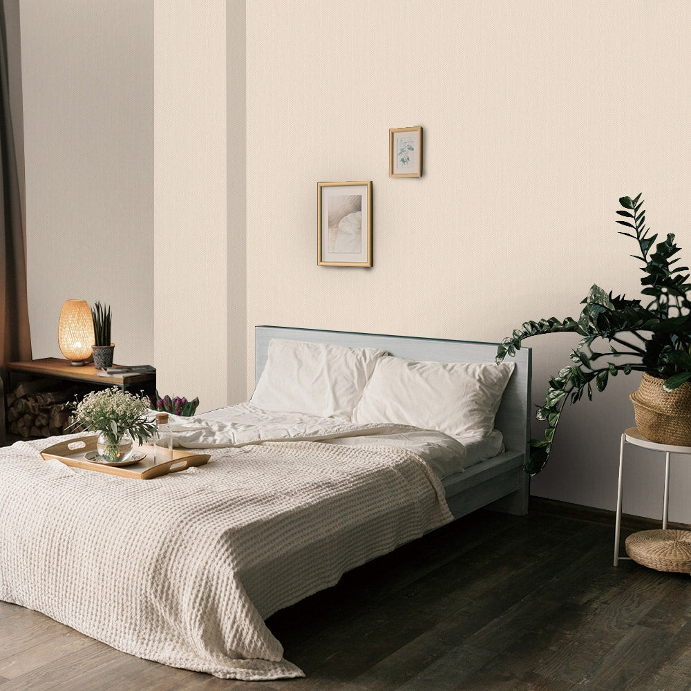 Textured Wallpaper Herringbone|Geometric in Sepia|Beige