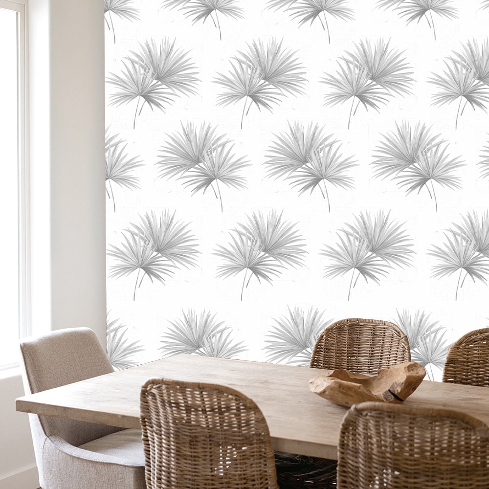 Textured Wallpaper Floral|Distressed in Grey