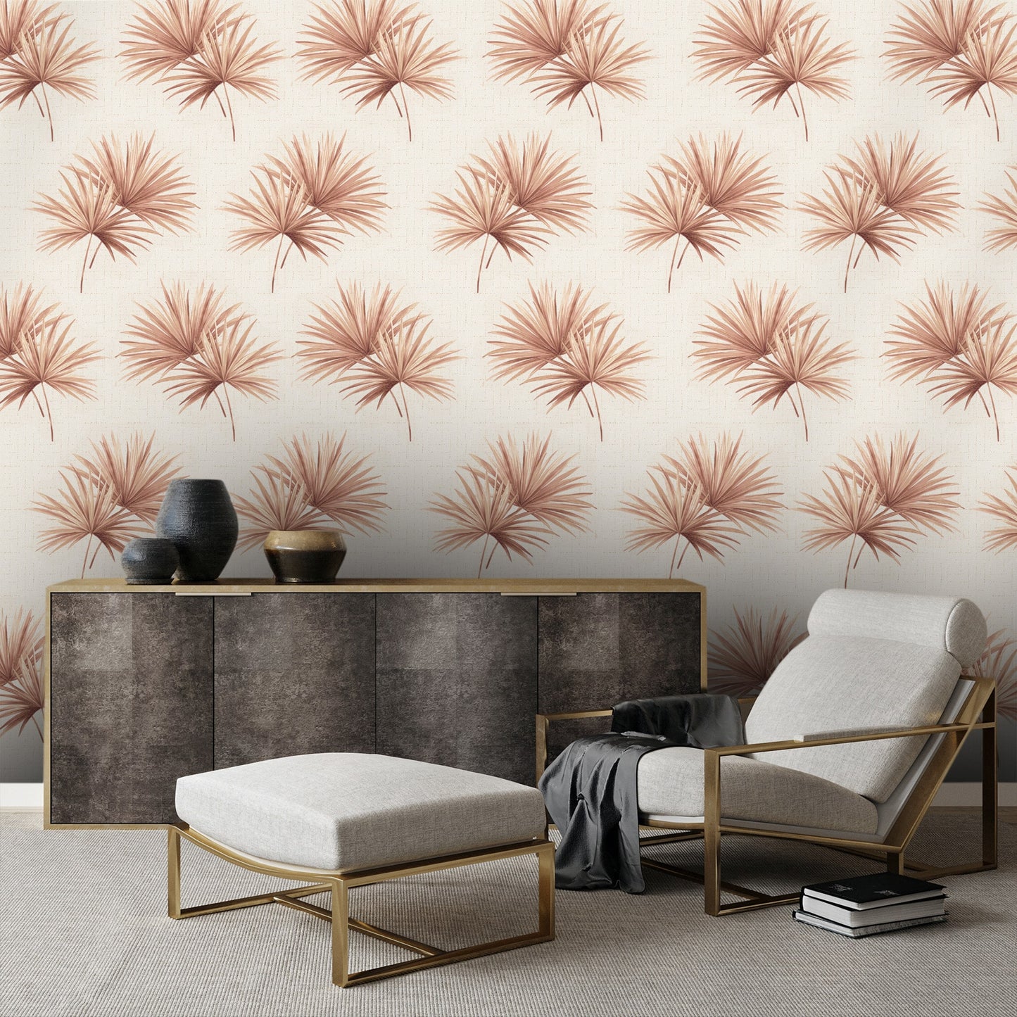Textured Wallpaper Floral|Distressed in Red