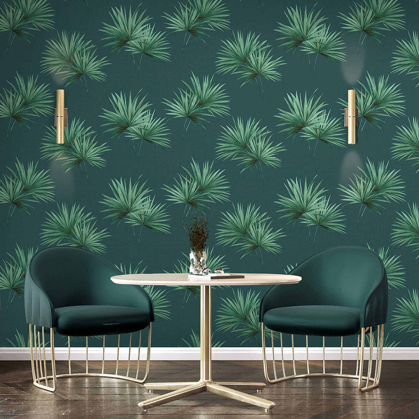 Textured Wallpaper Floral|Distressed in Green