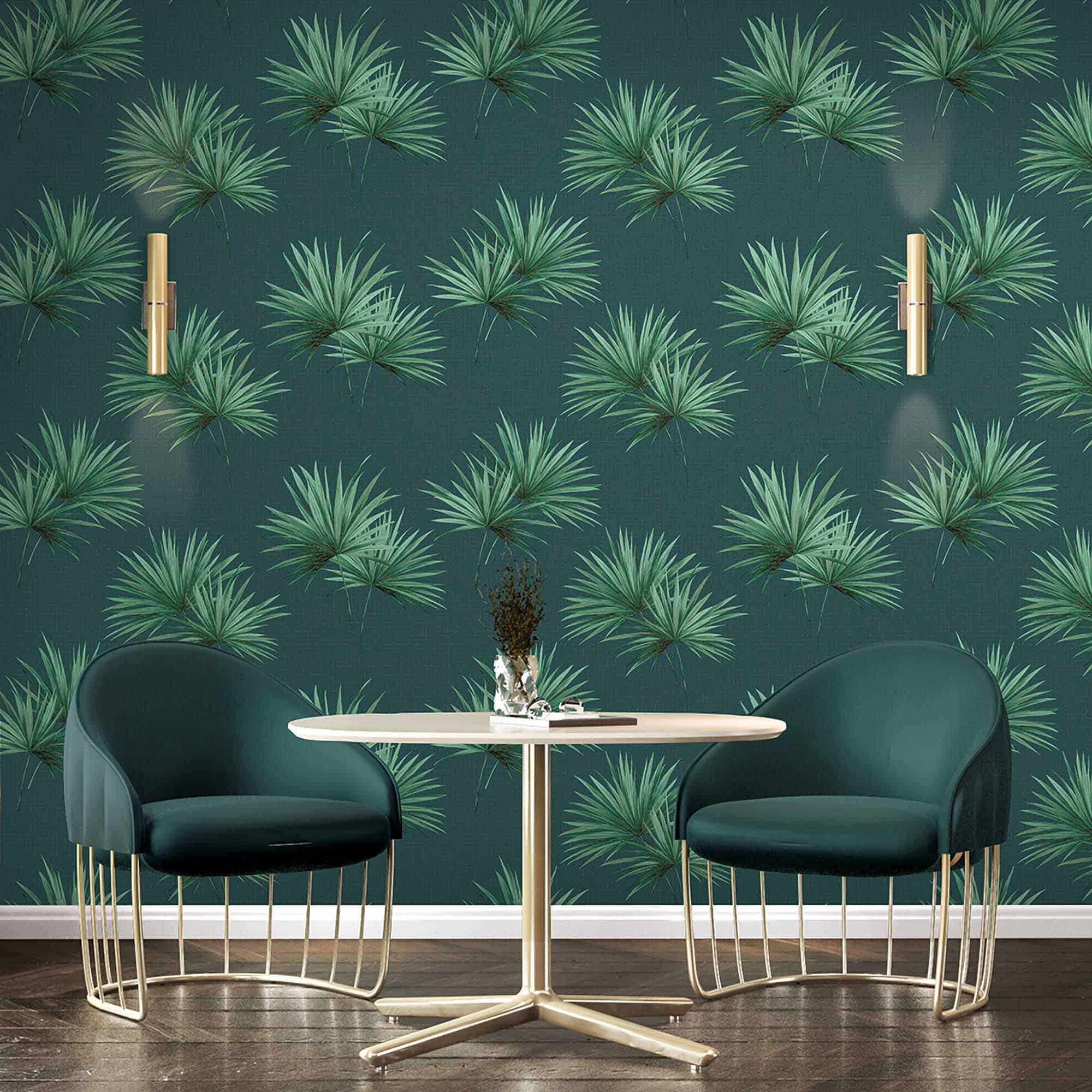 Textured Wallpaper Floral|Distressed in Green