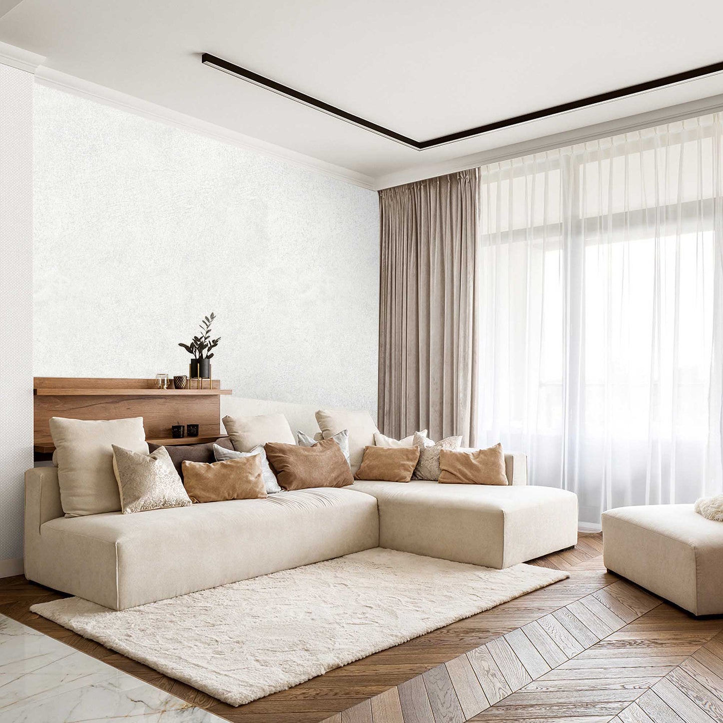 Textured Wallpaper Plastered|Grunge|Abstract in White