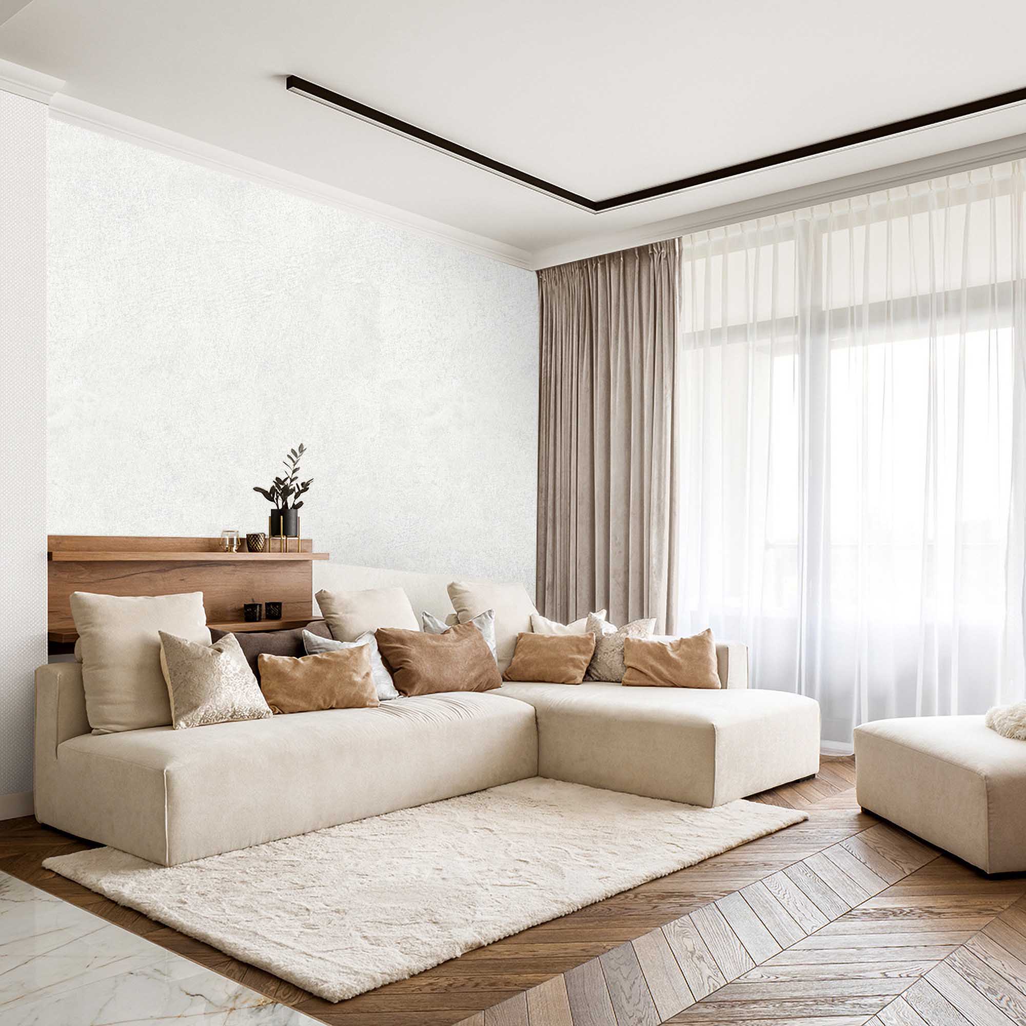 Textured Wallpaper Plastered|Grunge|Abstract in White